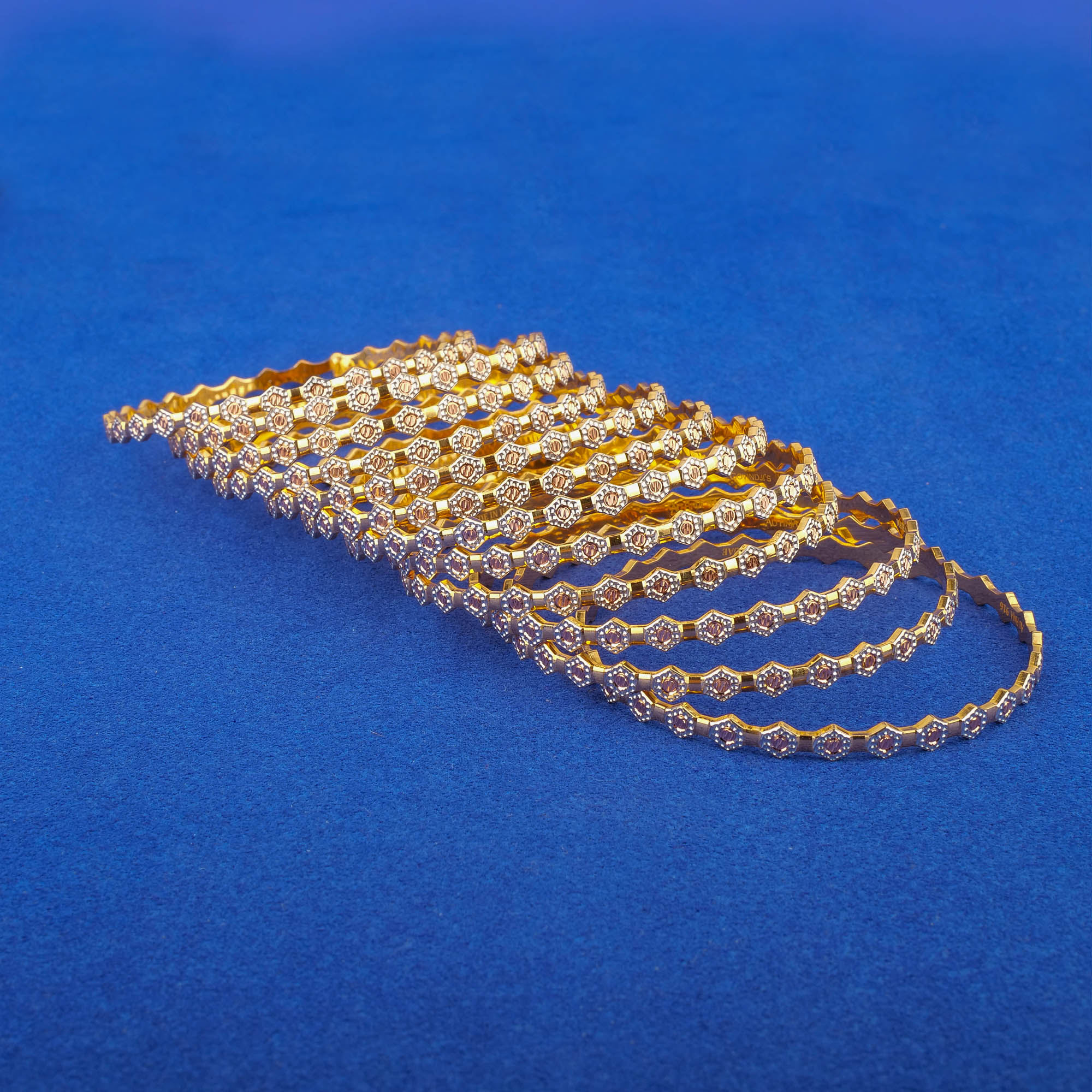 22K Tri-Color Gold Bangles