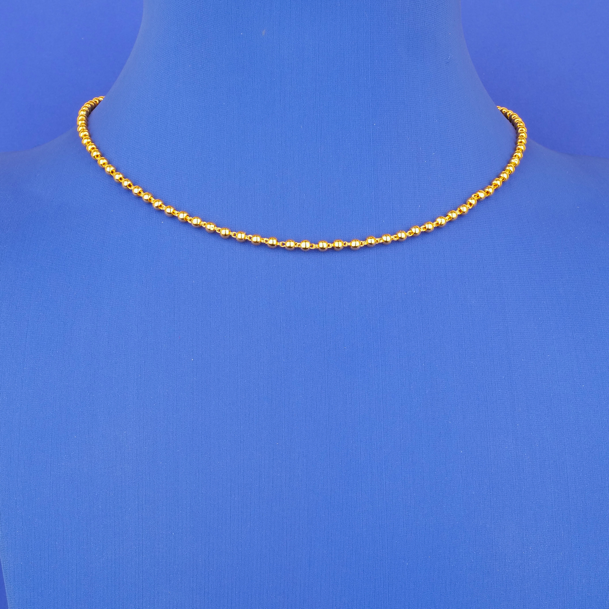 22K Gold Beaded Chain