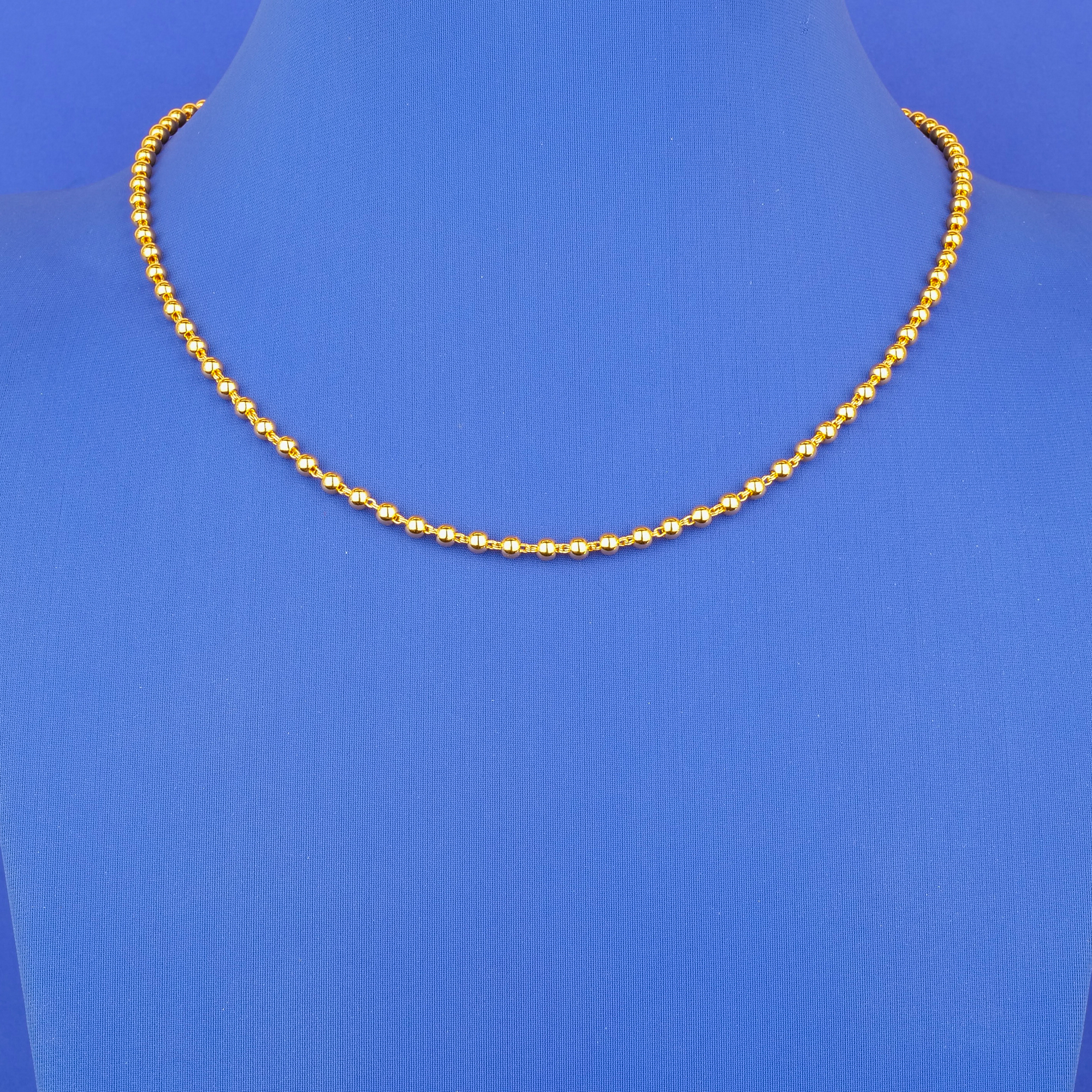 22K Gold Beaded Chain