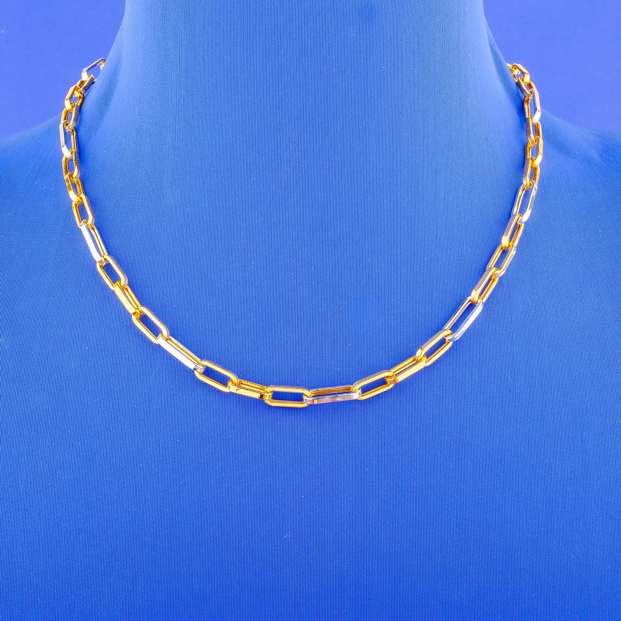 22K Two-Tone Gold 'Paperclip' Chain