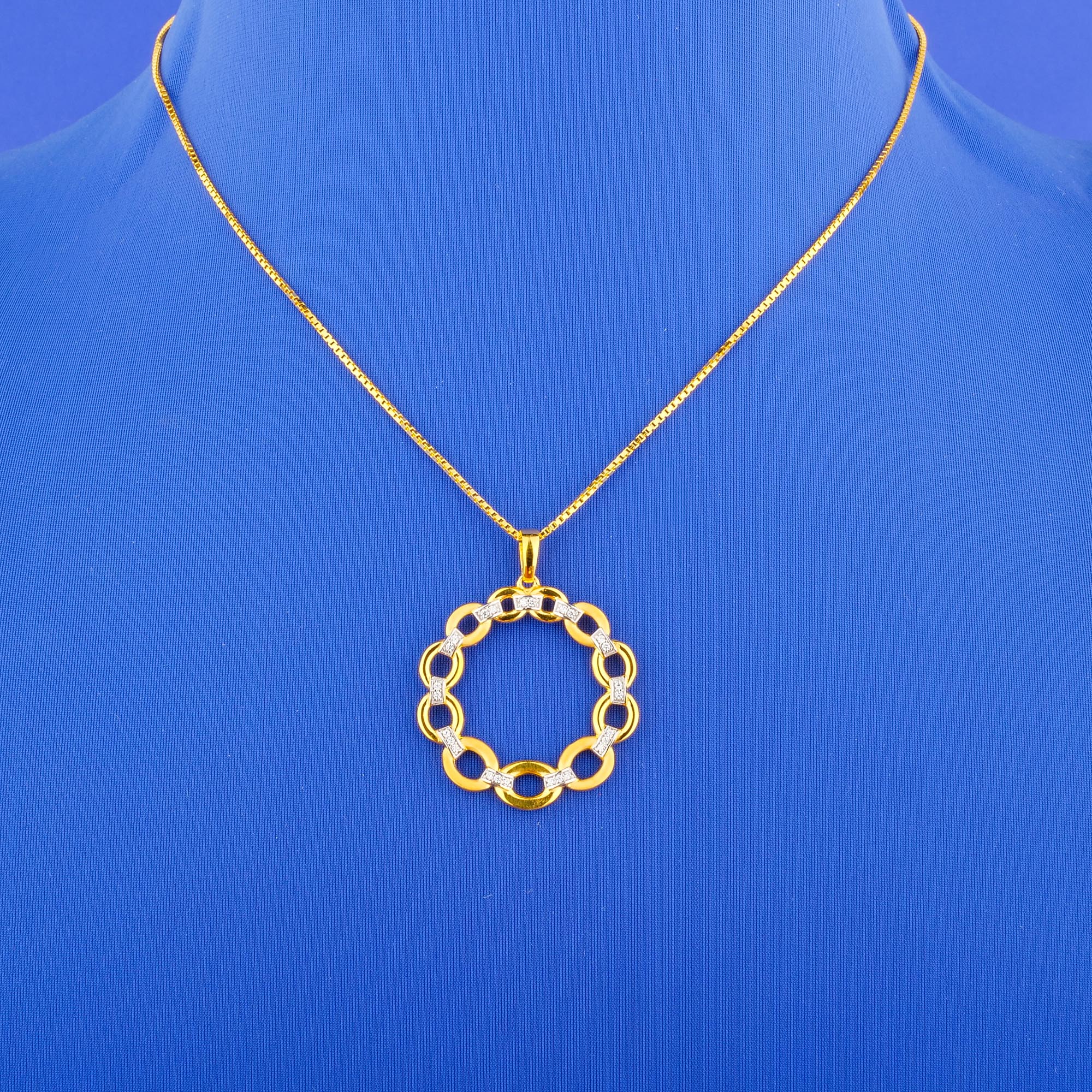 22K Gold Cubic Zirconia 'Pendant' Chain