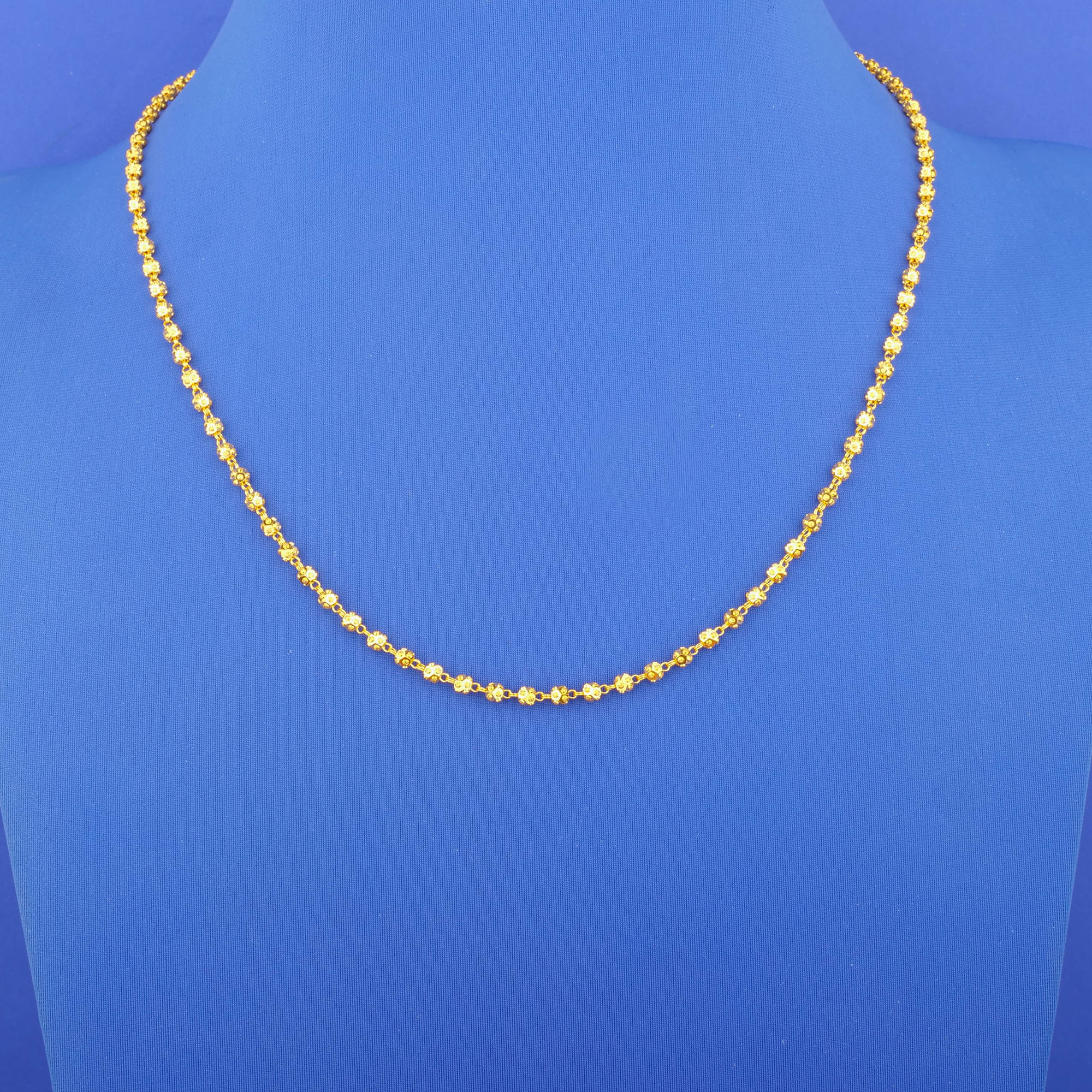 22K Gold Beaded Chain