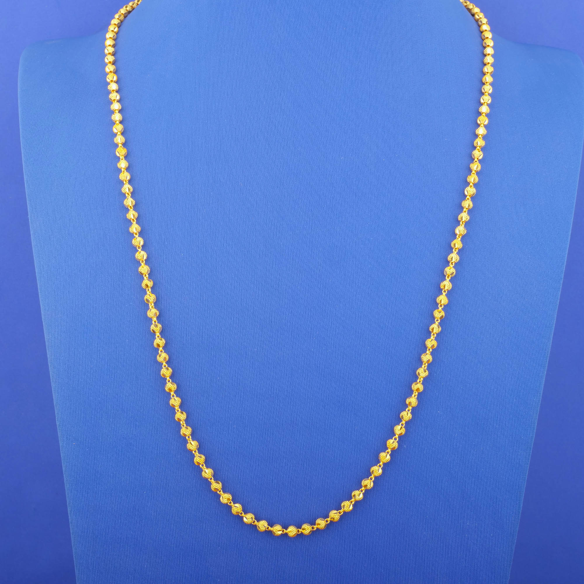 22K Gold Beaded Chain