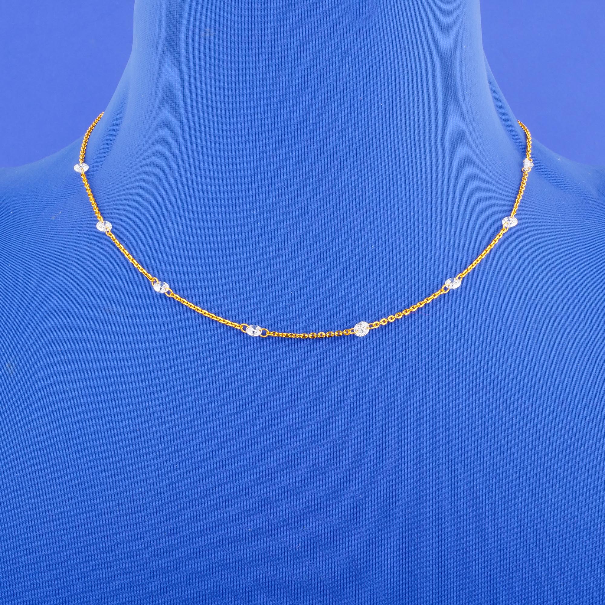 22K Gold CZ Chain