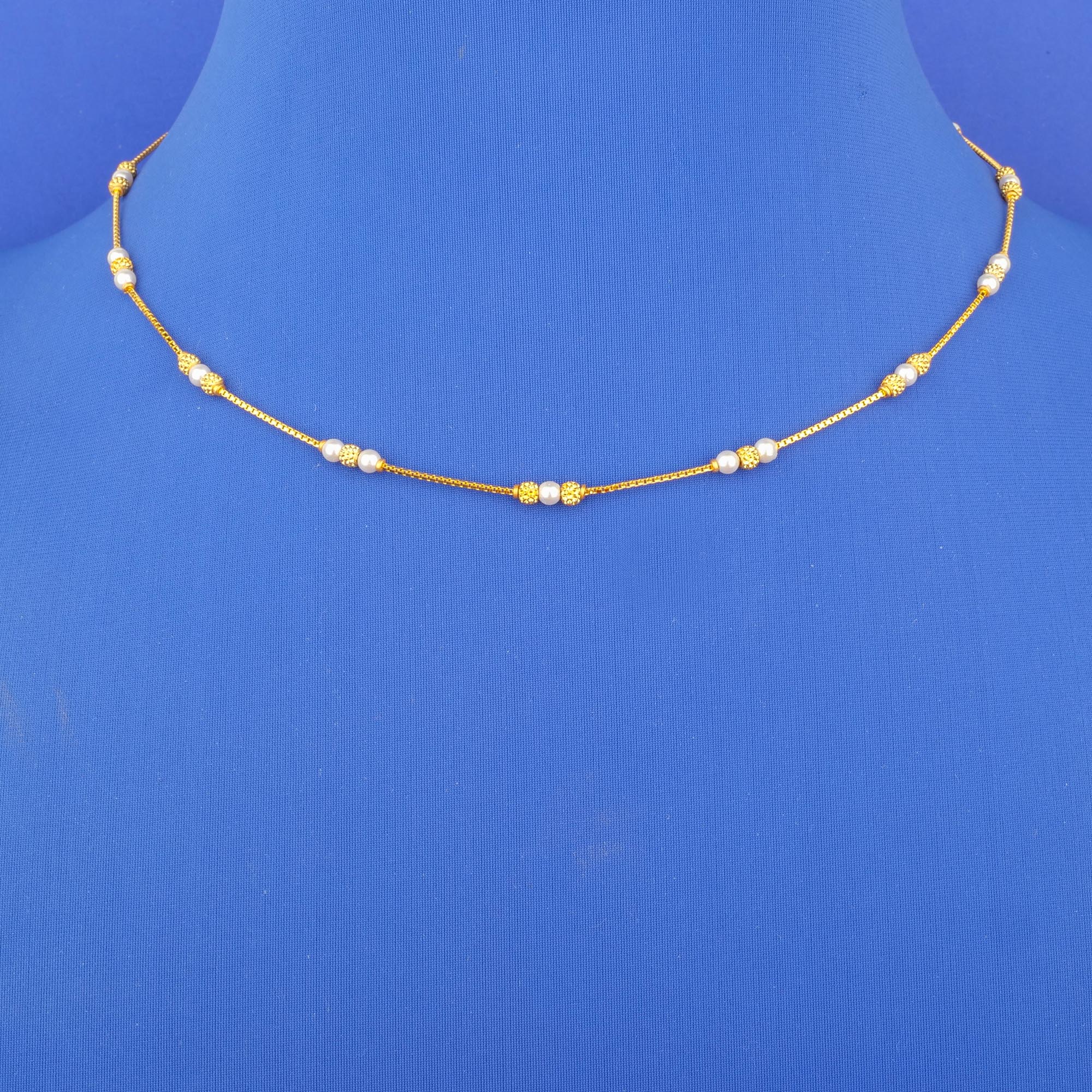 Twenty-Two Karat Gold Pearl Chain*