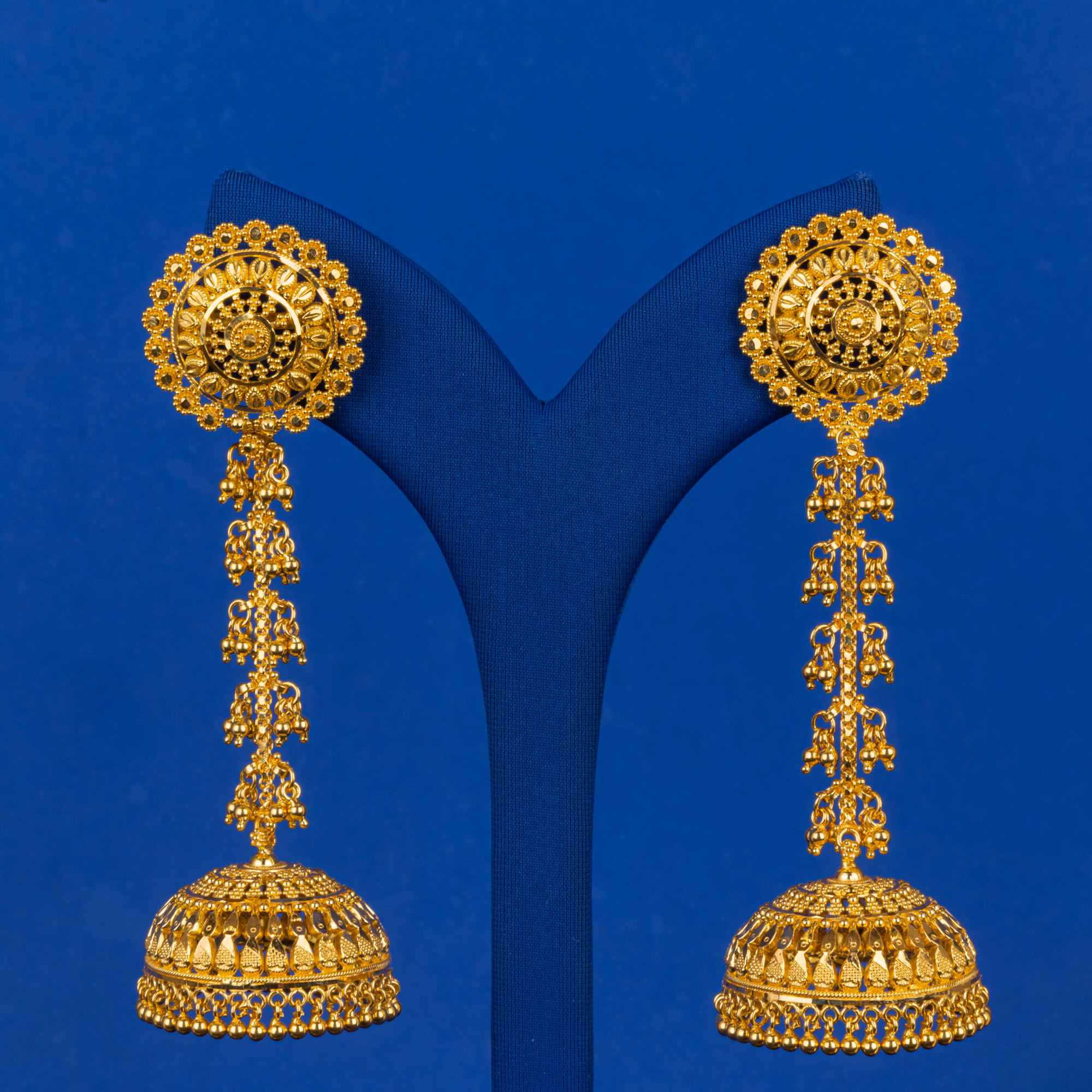 Opulent 22K Gold Handmade Earrings