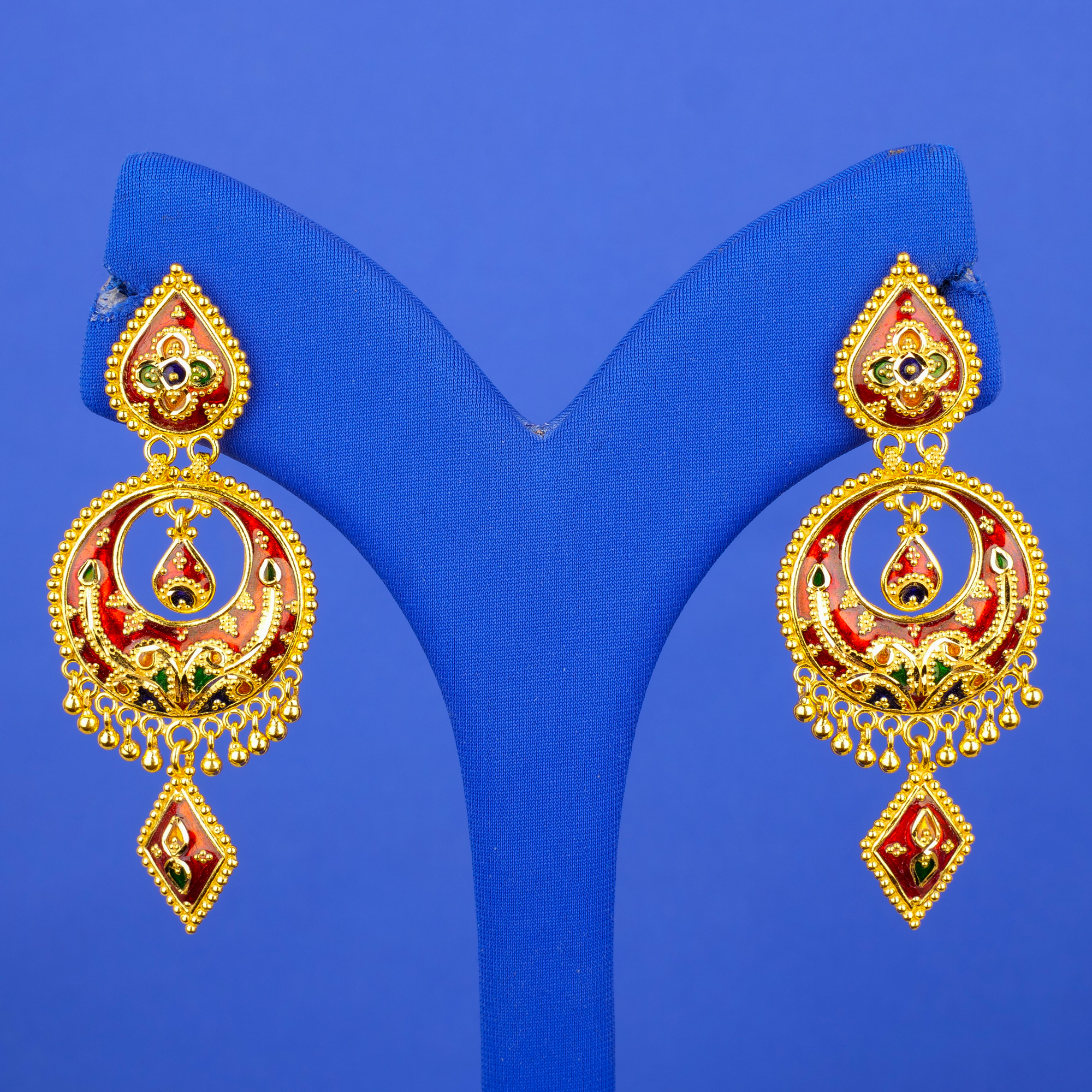 22k Gold Minakari Earrings