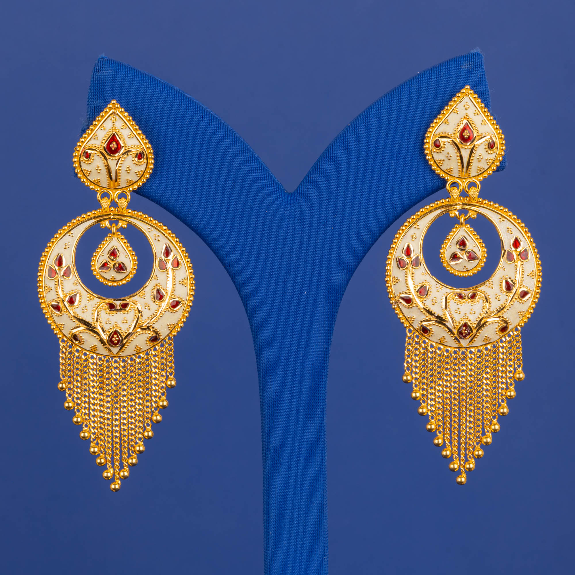 22K Gold Minakari Earrings