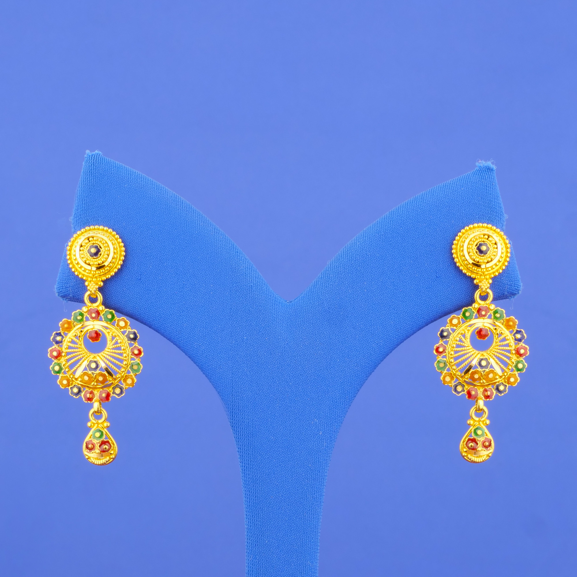 22K Gold Minakari Earrings