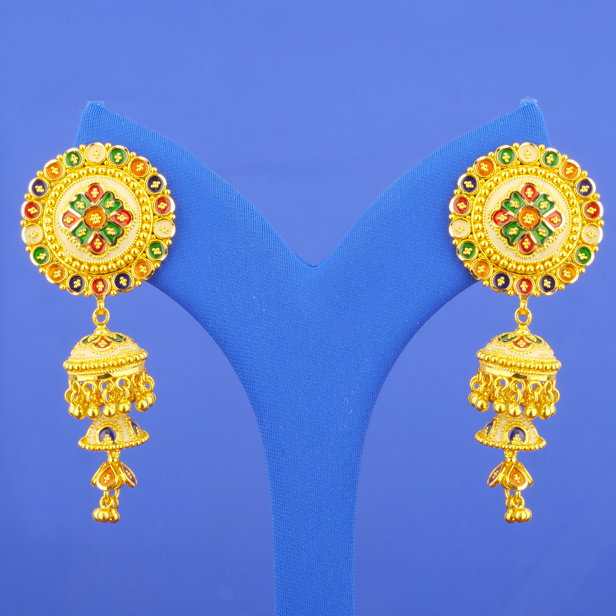 22K Minakari Gold Earrings