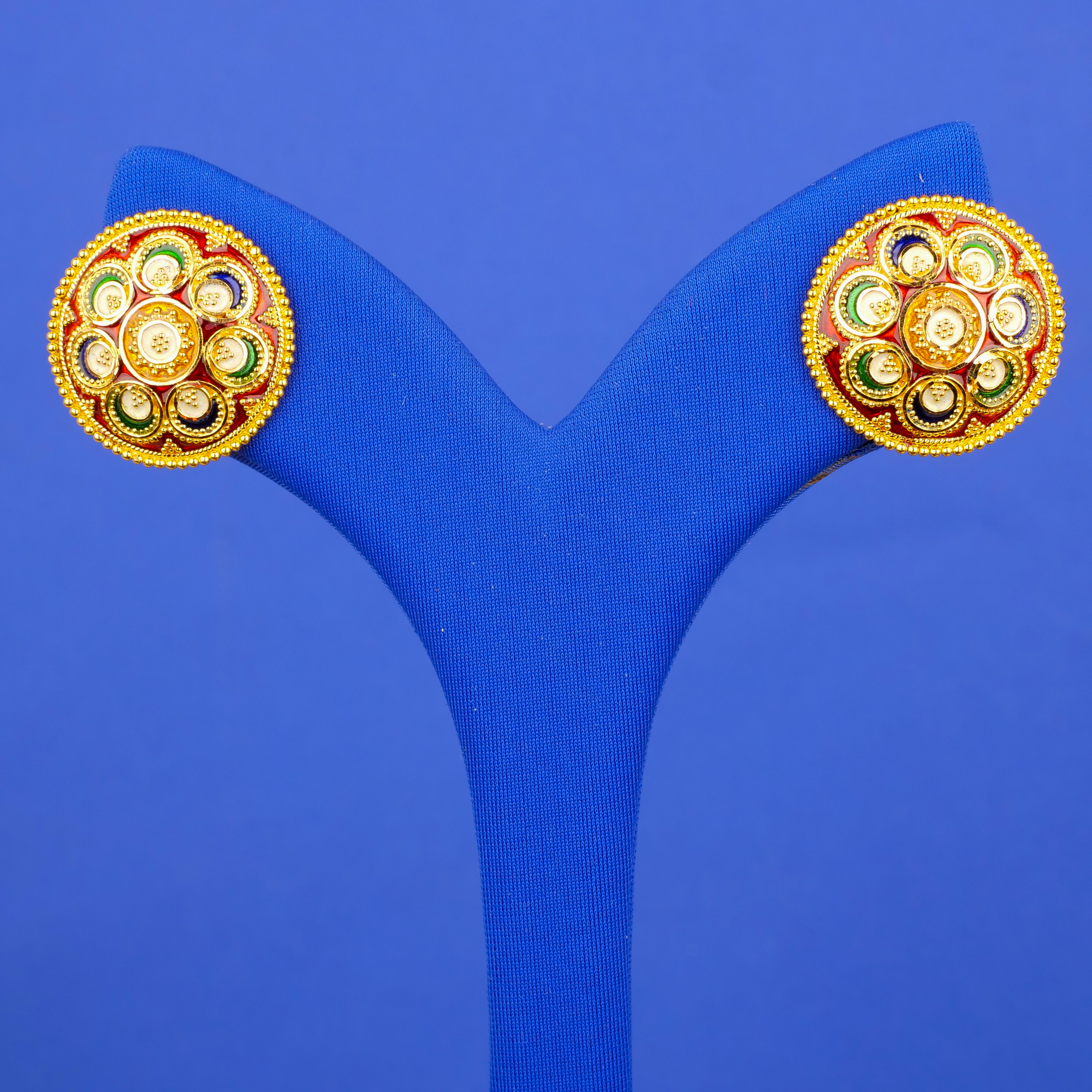 22K Minakari Gold Earrings