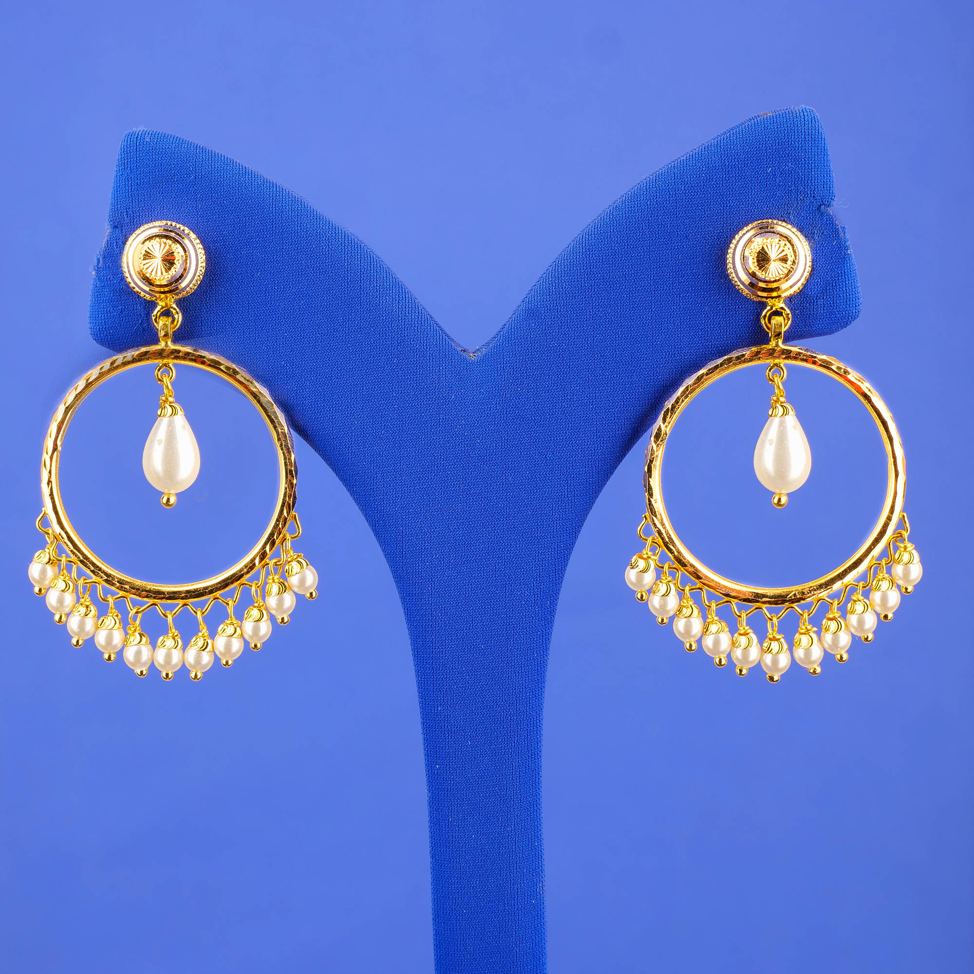 22K Gold Pearl Earrings