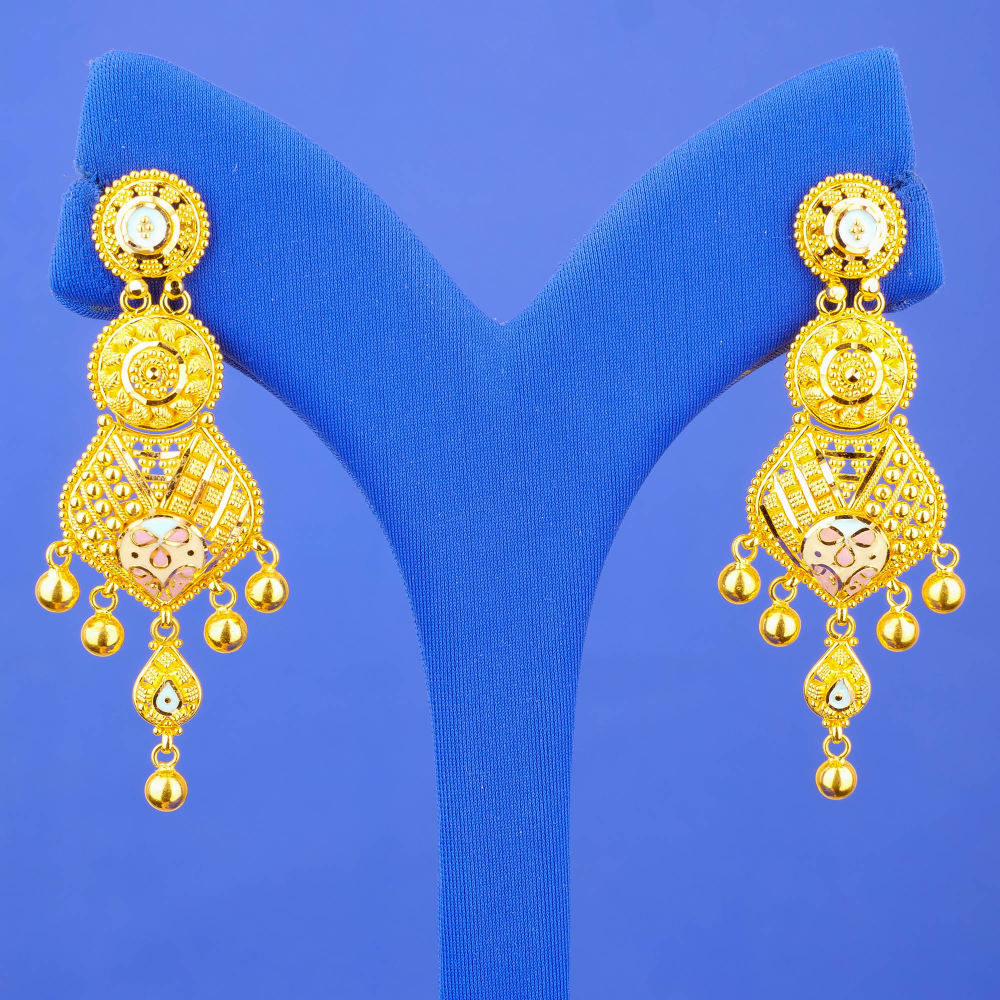 22K Minakari Gold Earrings