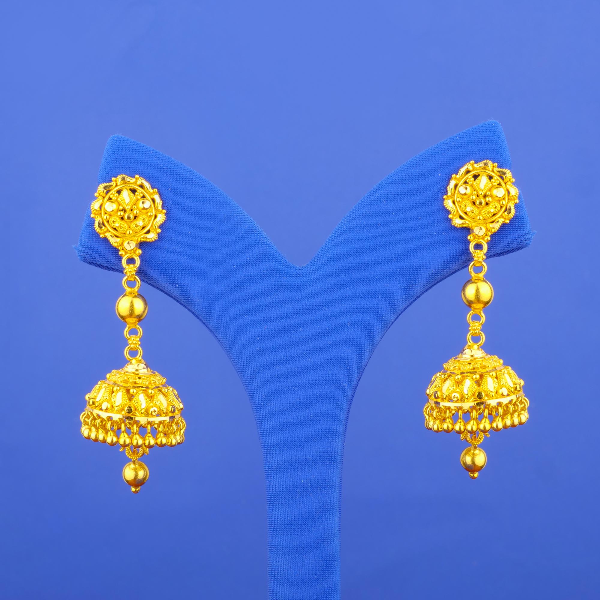 Twenty-Two Karat Gold 'Jhumka' Earrings