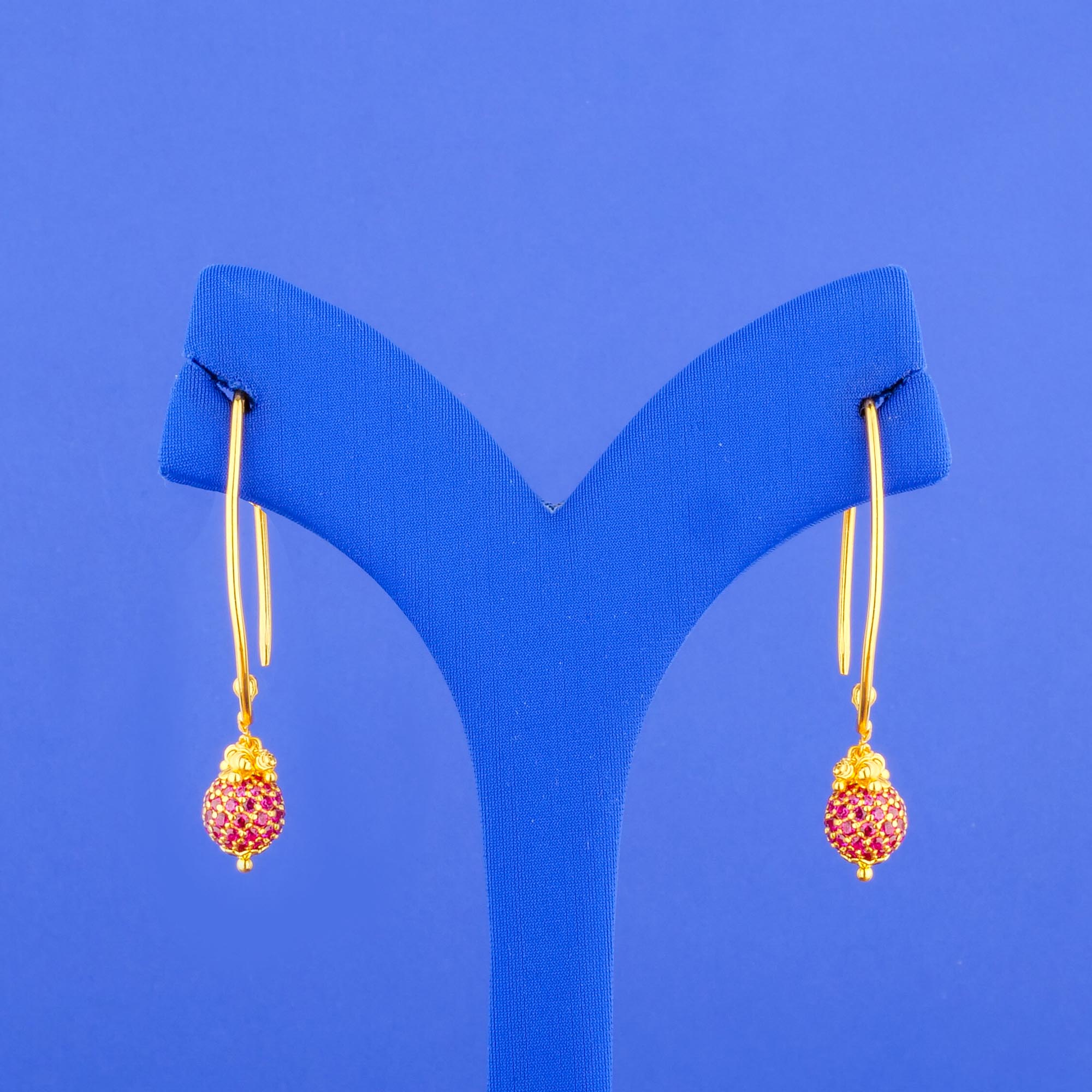 22K Gold Colored Stone 'Drop' Earrings