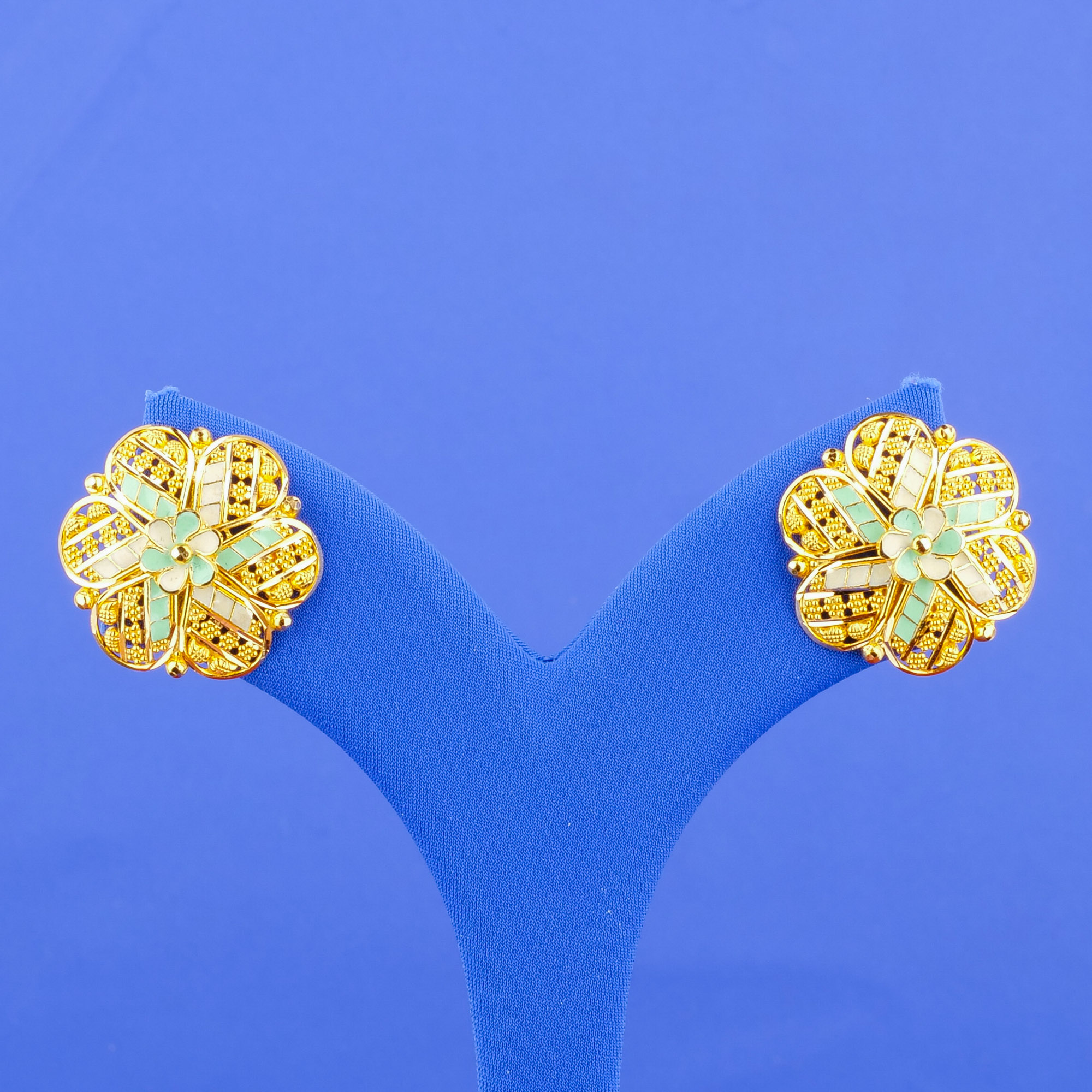 22K Minakari Gold Earrings