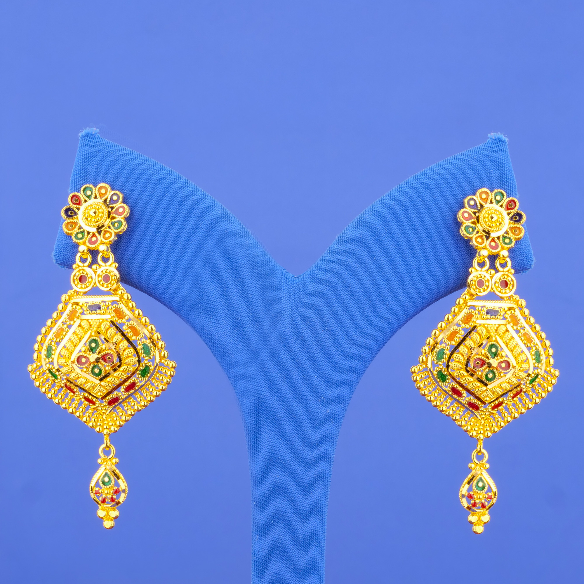 22K Minakari Gold Earrings