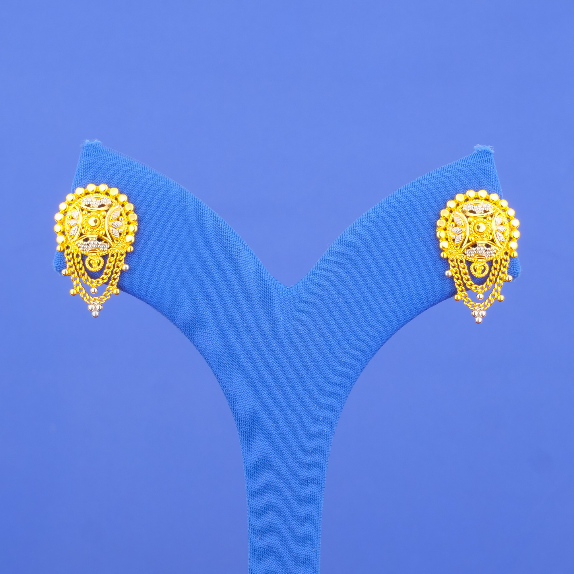 22K Two-Tone Gold 'Drop' Earrings