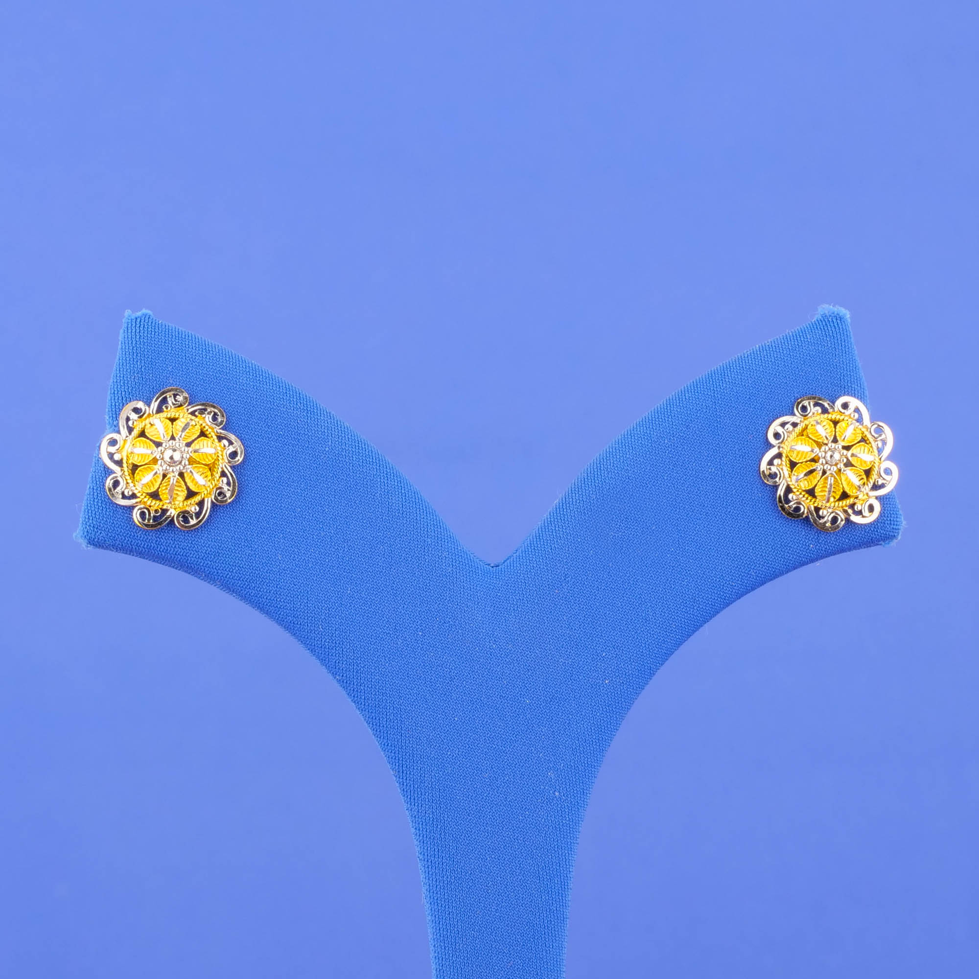 22K Two-Tone Gold Earrings