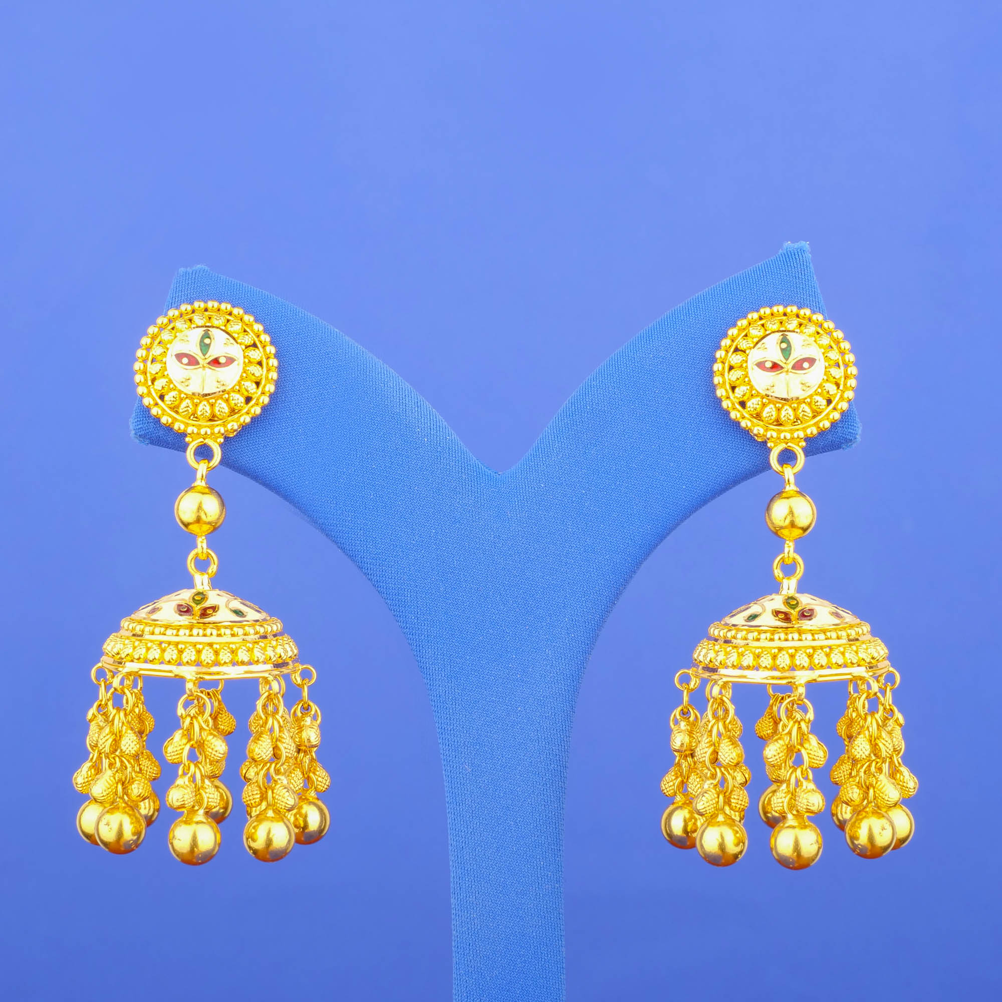 22K Minakari Gold 'Jhumka' Earrings