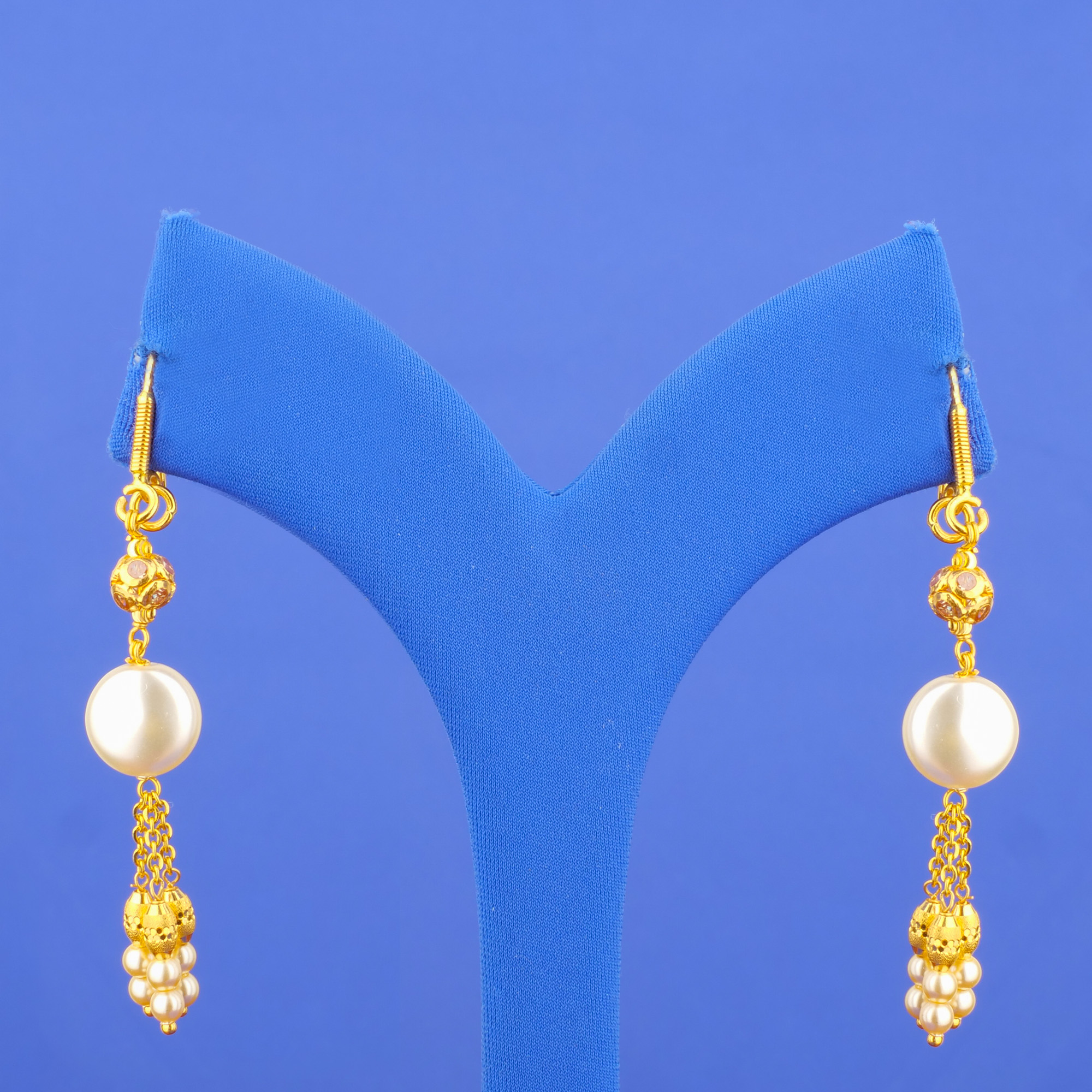 22K Gold Pearl Earrings