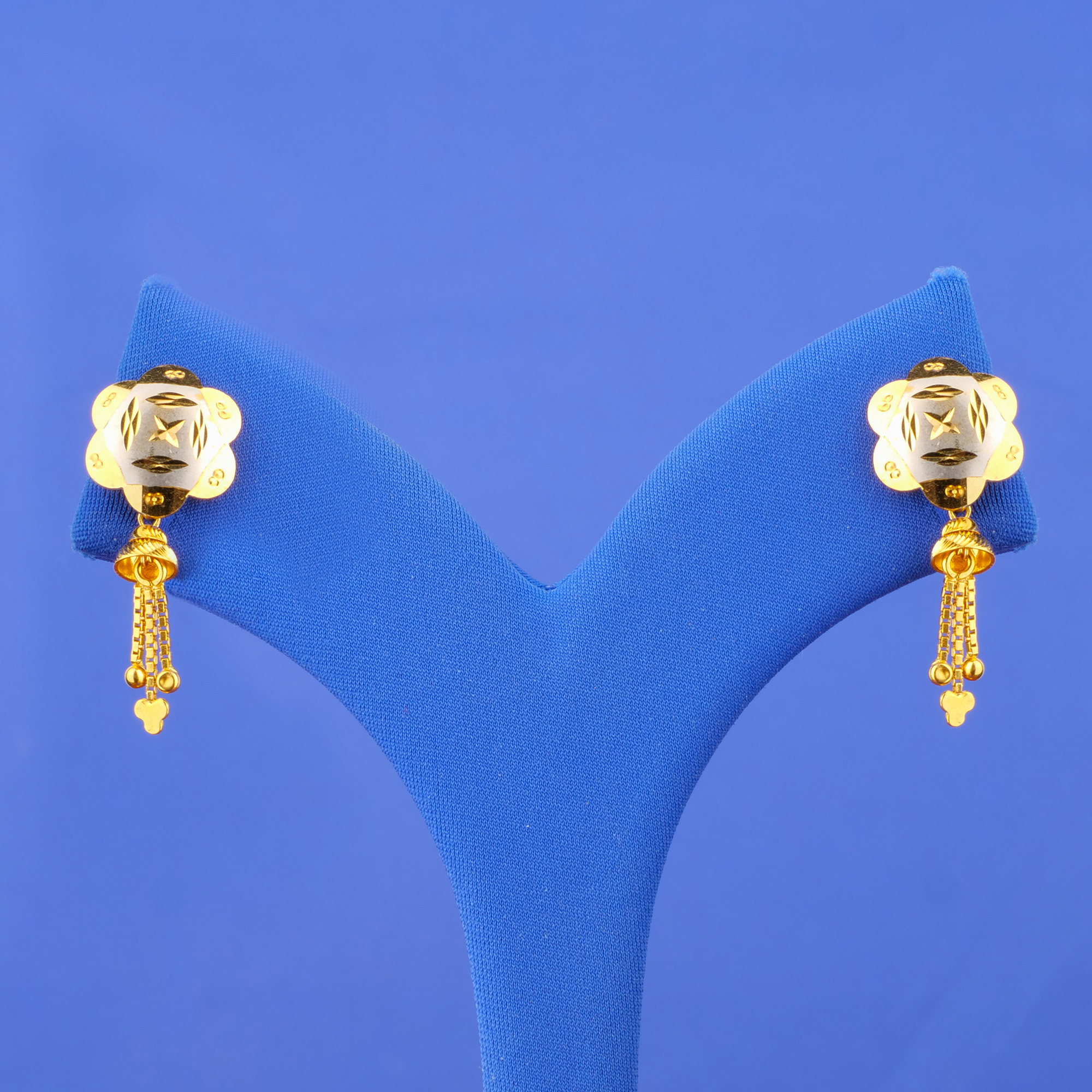 Twenty-Two Karat Two-Tone Gold Earrings