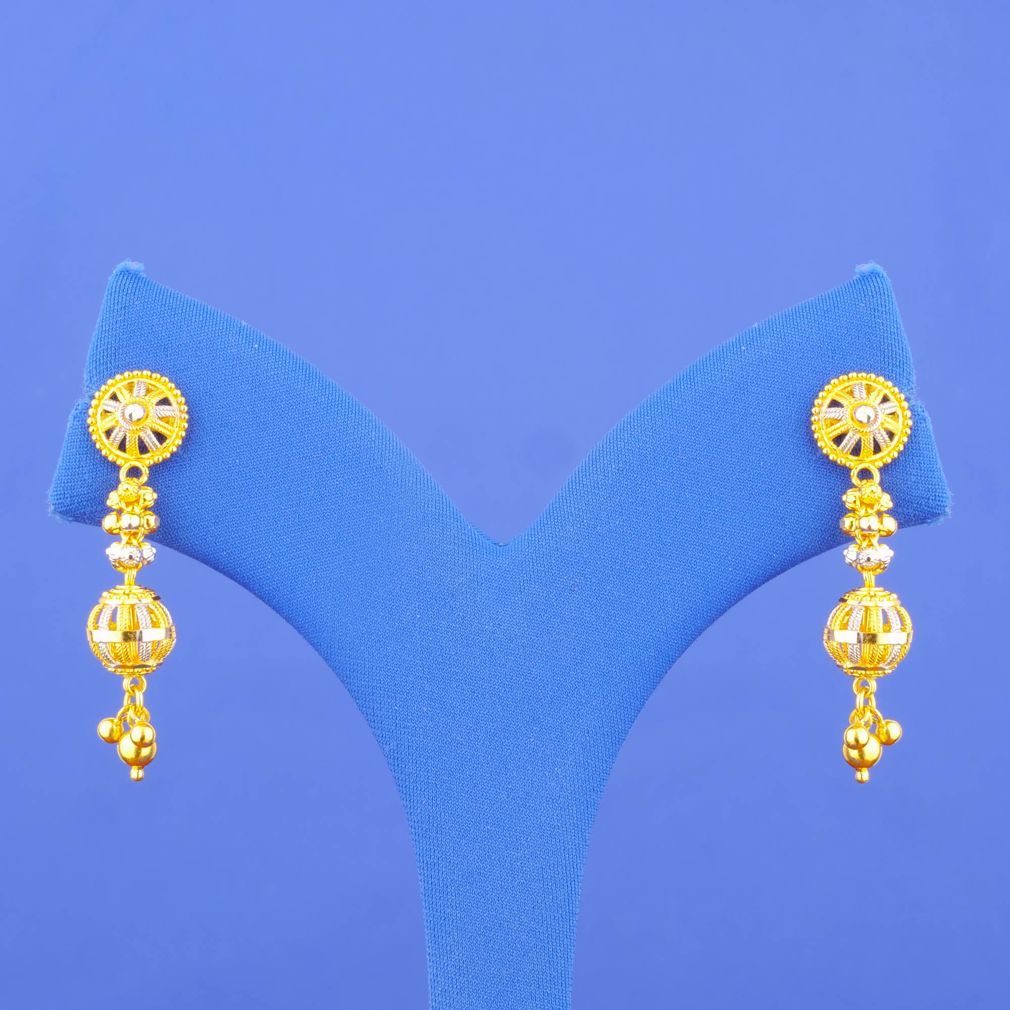 Twenty-Two Karat Two-Tone Gold Earrings