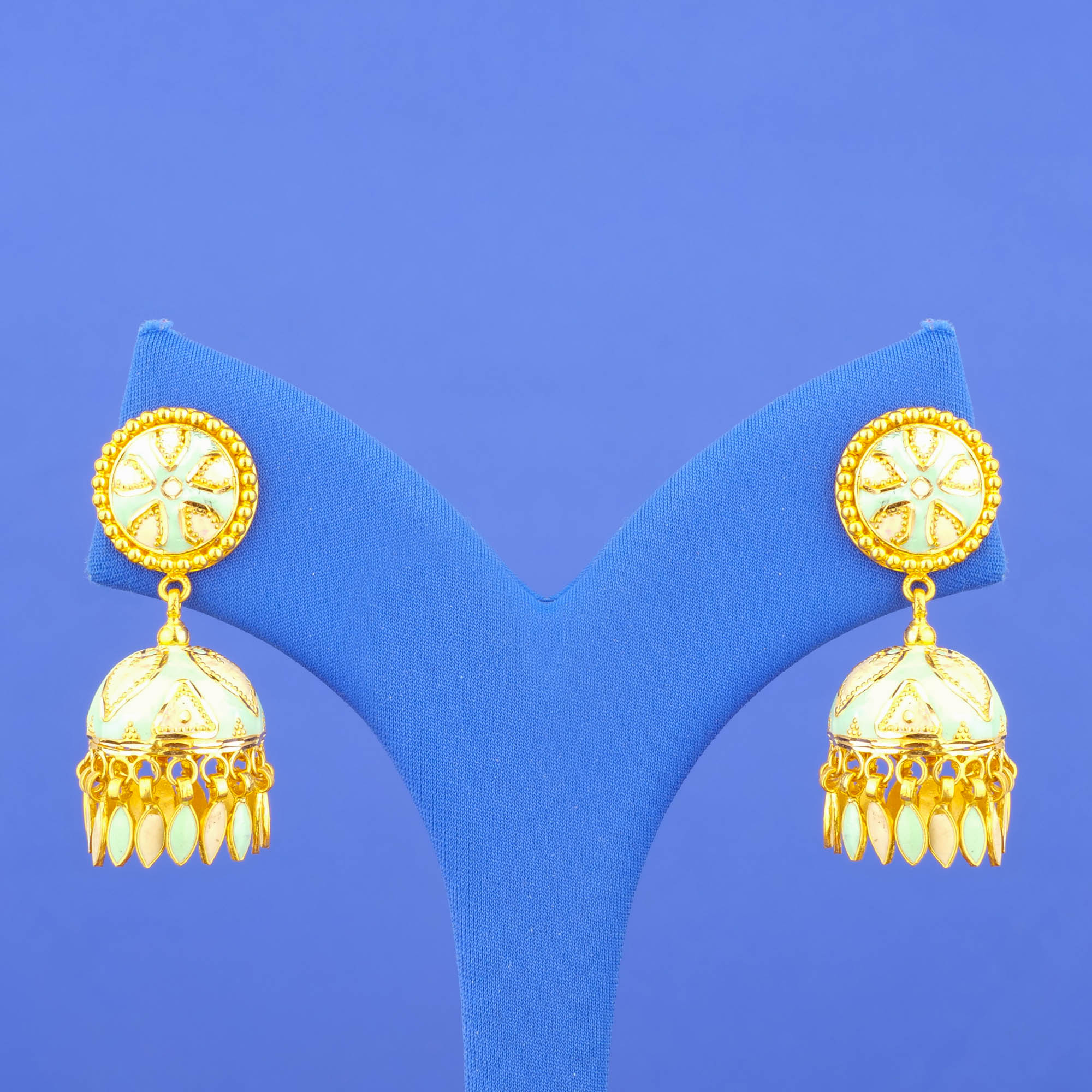 22K Minakari Gold 'Jhumka' Earrings