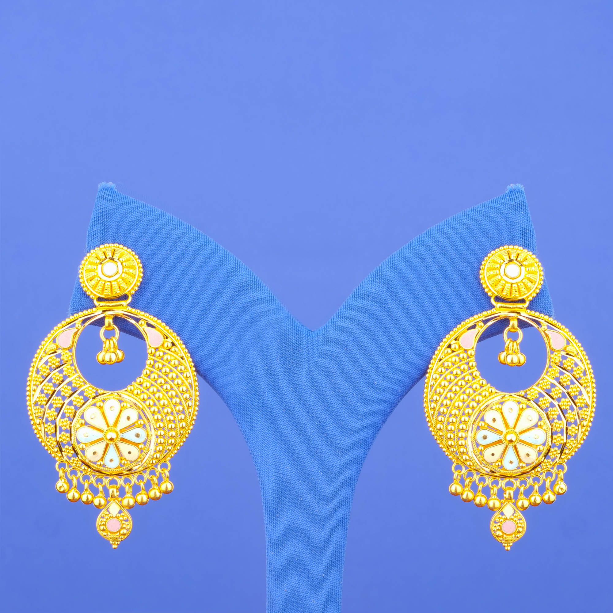 22K Minakari Gold 'Chandbali' Earrings