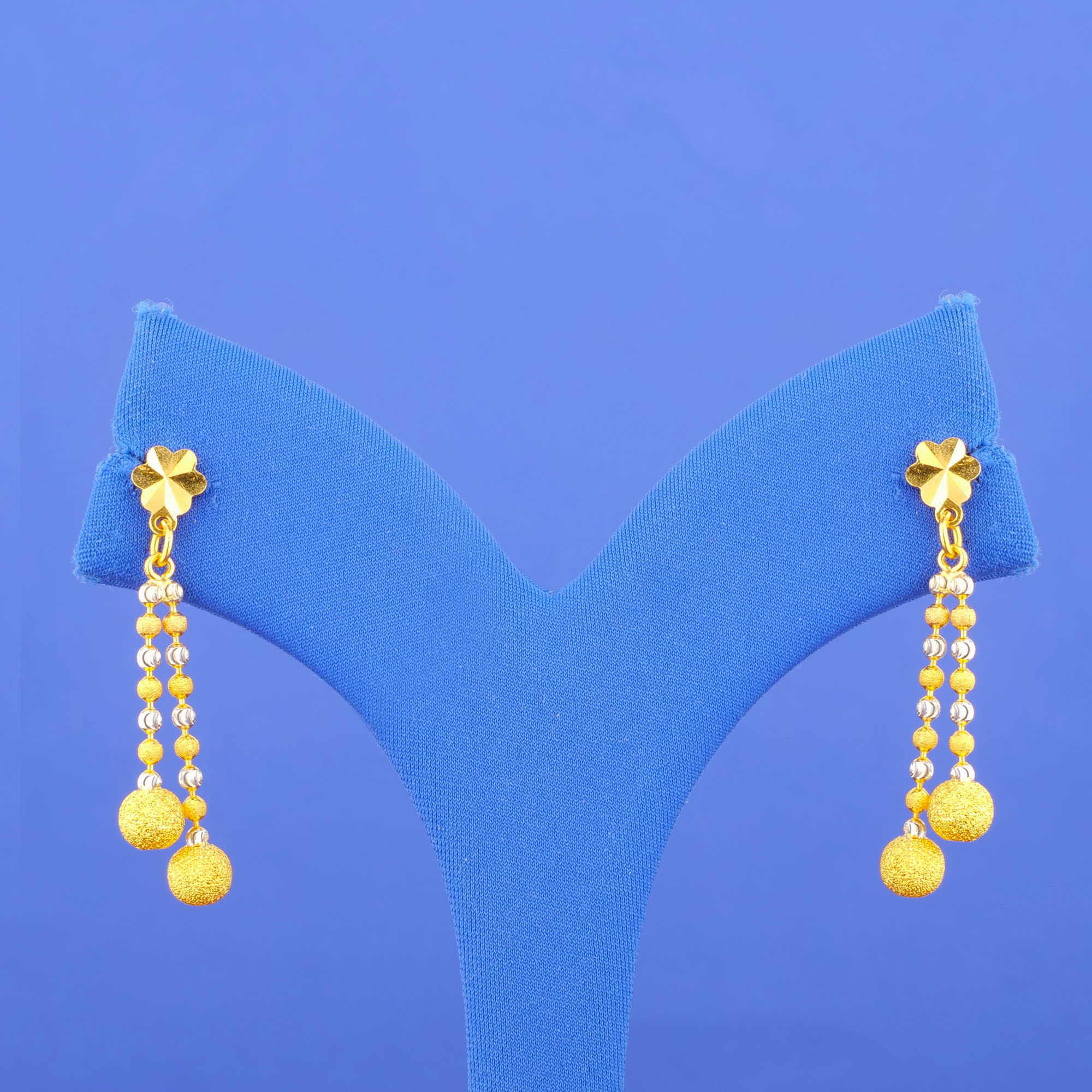 22K Two-Tone Gold 'Drop' Earrings