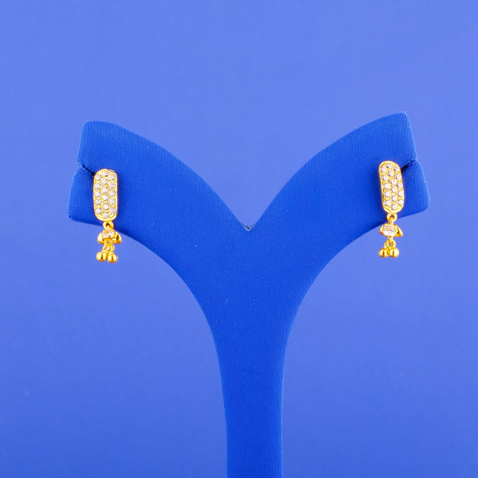 22K Gold Cubic Zirconia Earrings