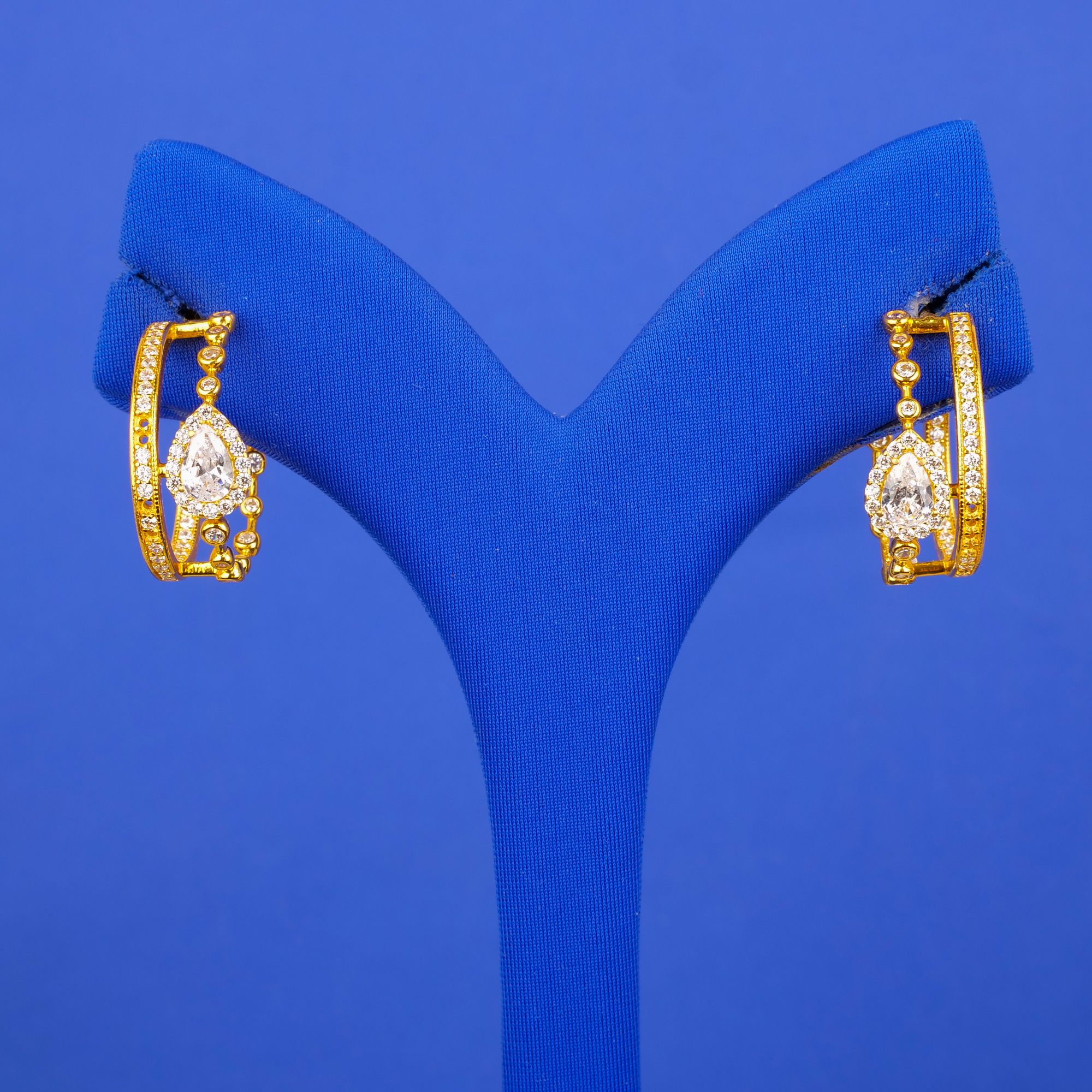 22K Gold Cz Earrings