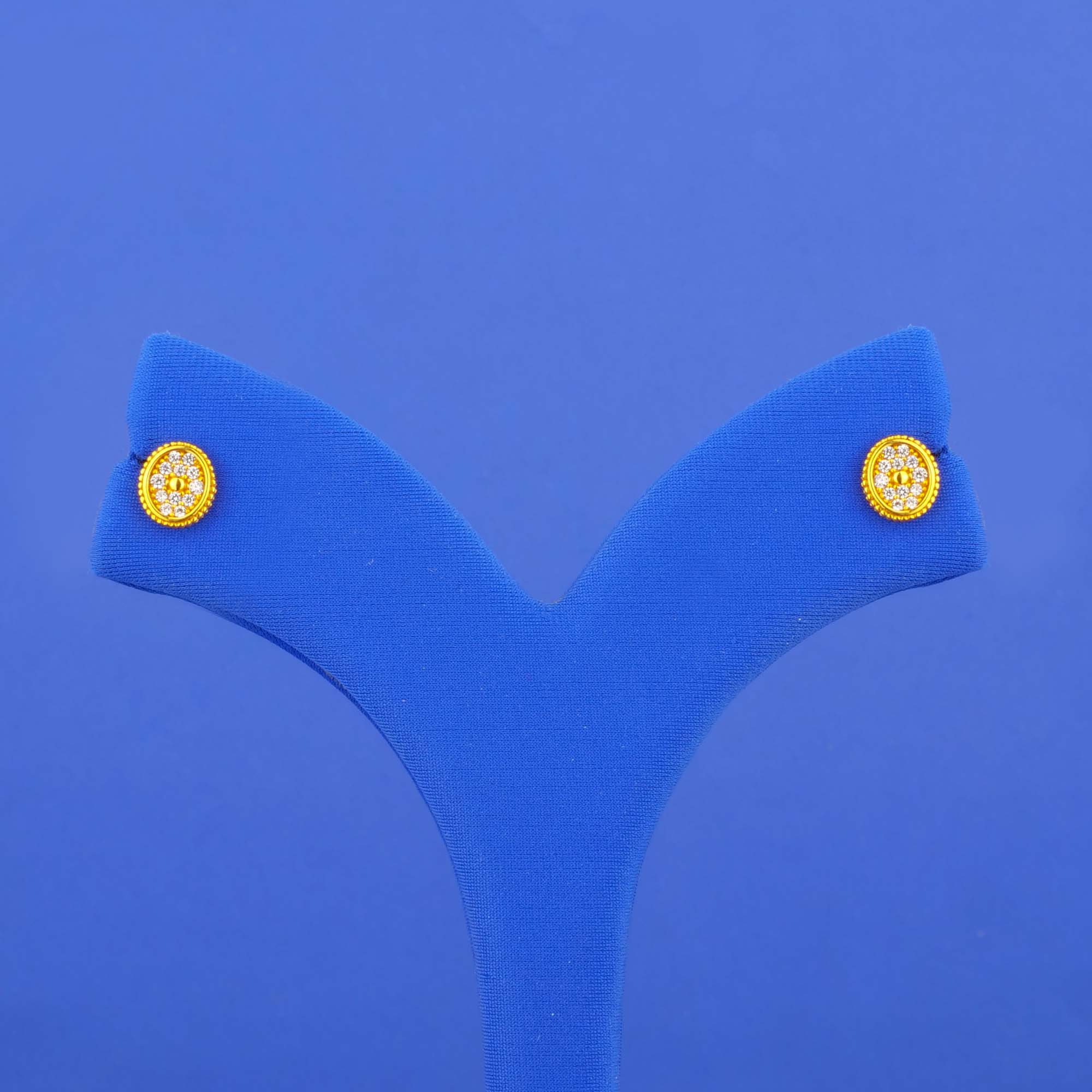 Twenty-Two Karat Gold Cubic Zirconia Earrings