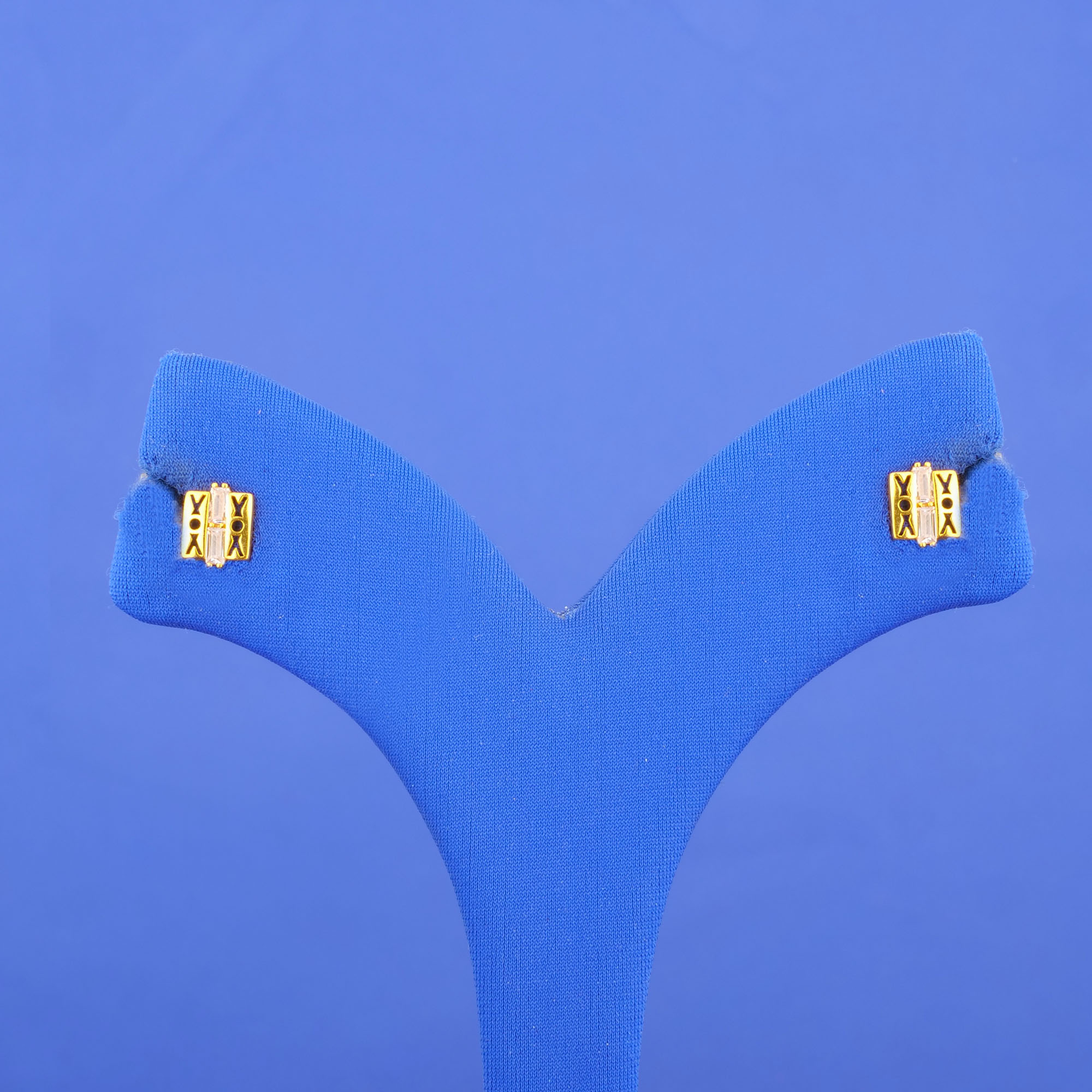 Twenty-Two Karat Gold Cubic Zirconia Earrings