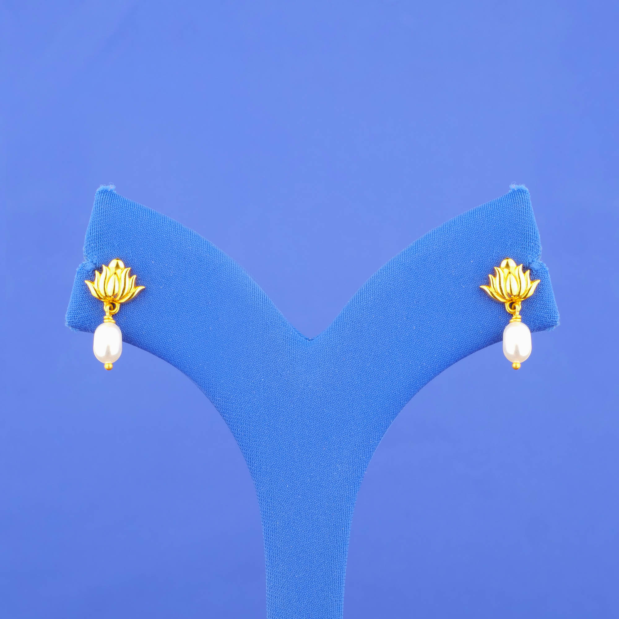 Twenty-Two Karat Gold Pearl Earrings