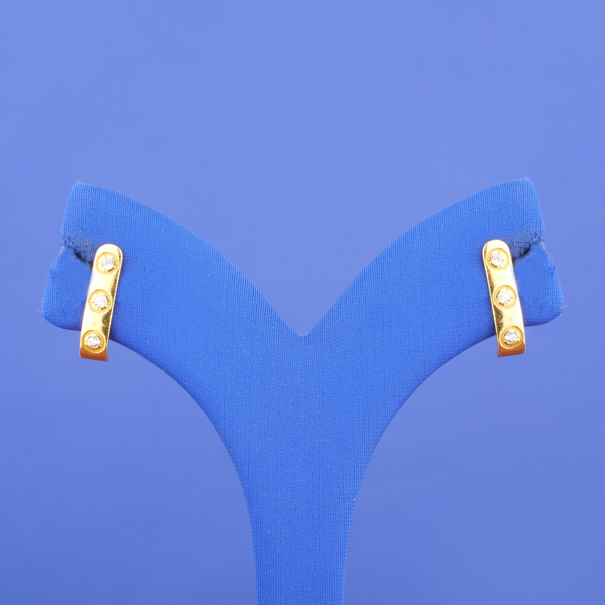 Twenty-Two Karat Gold Cubic Zirconia Earrings