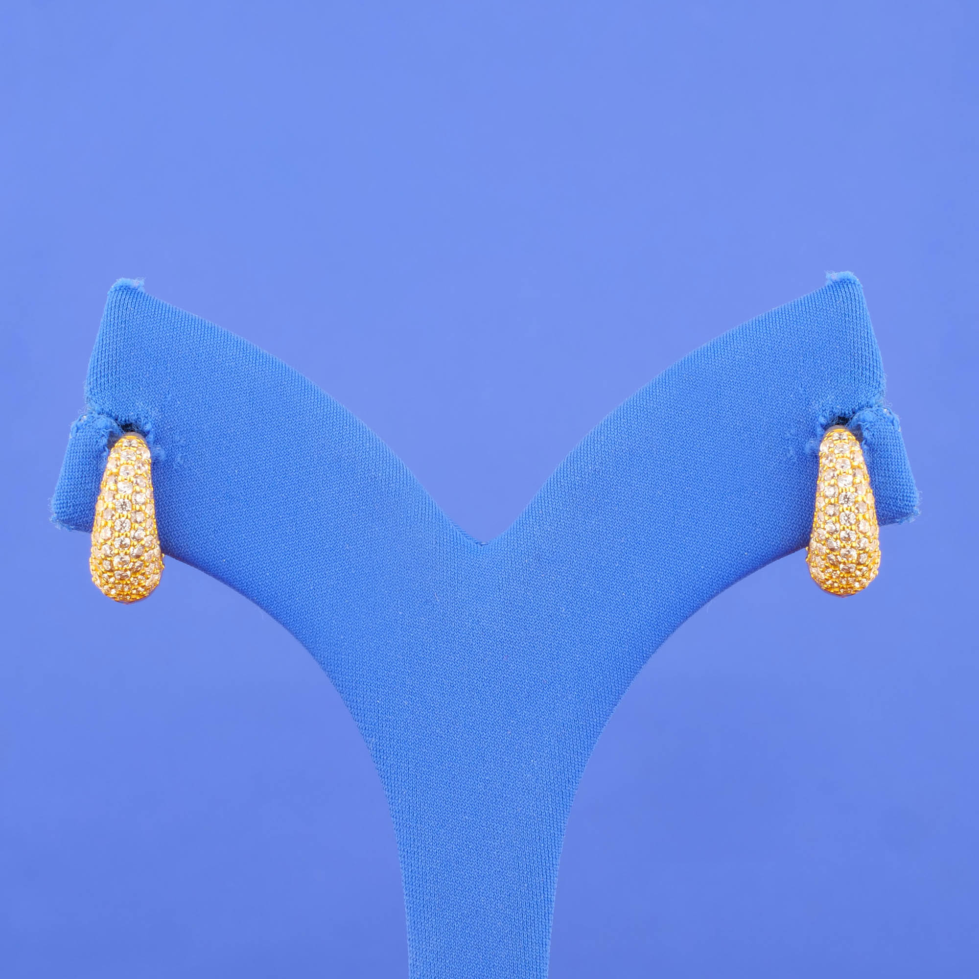 Twenty-Two Karat Gold Cubic Zirconia Earraings