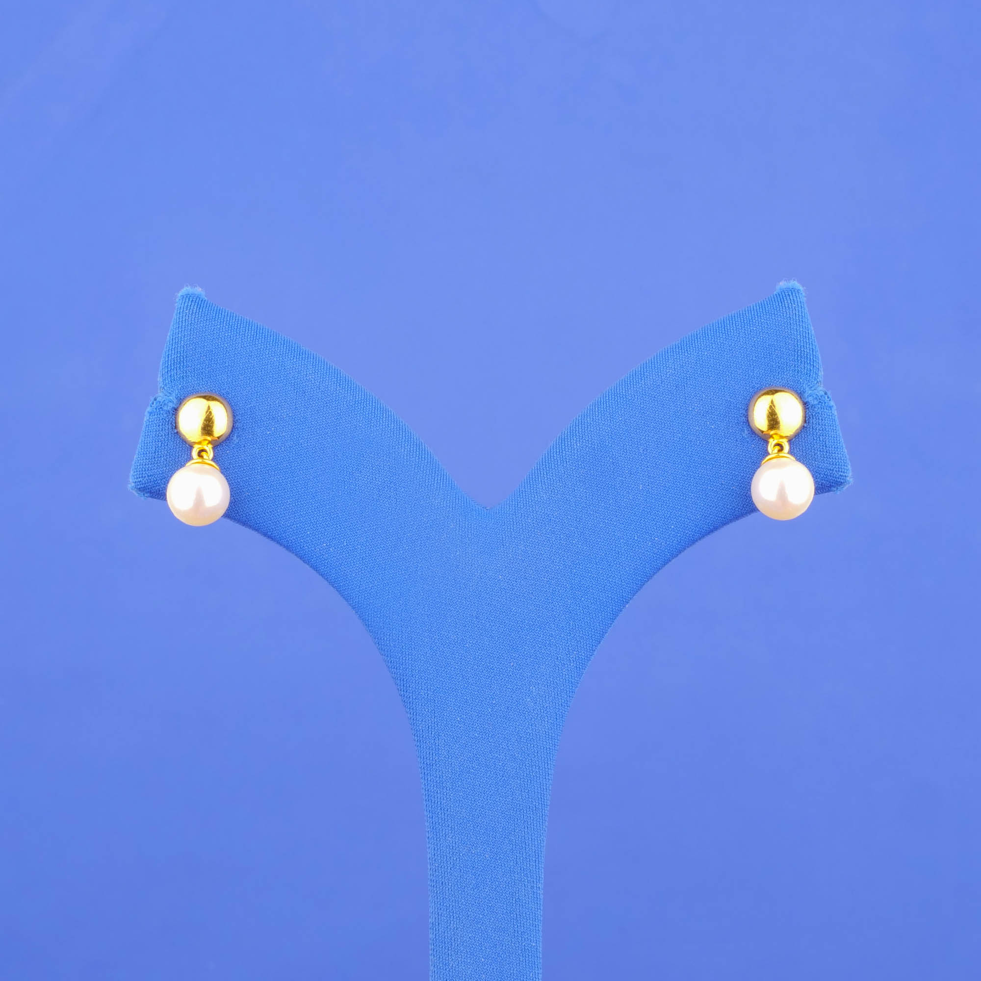 Twenty-Two Karat Gold Pearl 'Drop' Earrings