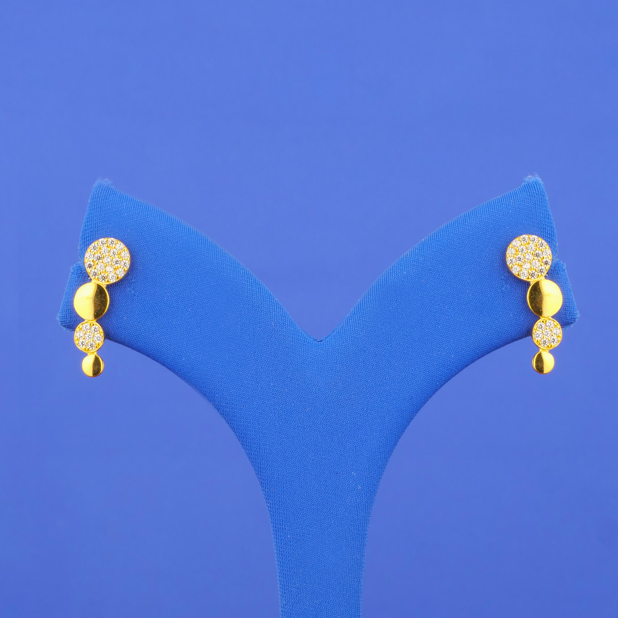 22K Gold Cubic Zirconia 'Climber' Earrings