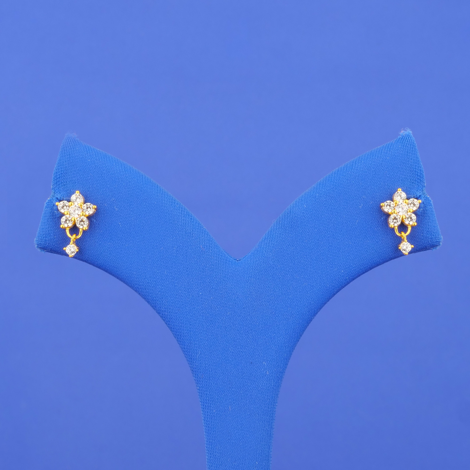 22K Gold Cubic Zirconia 'Drop' Earrings