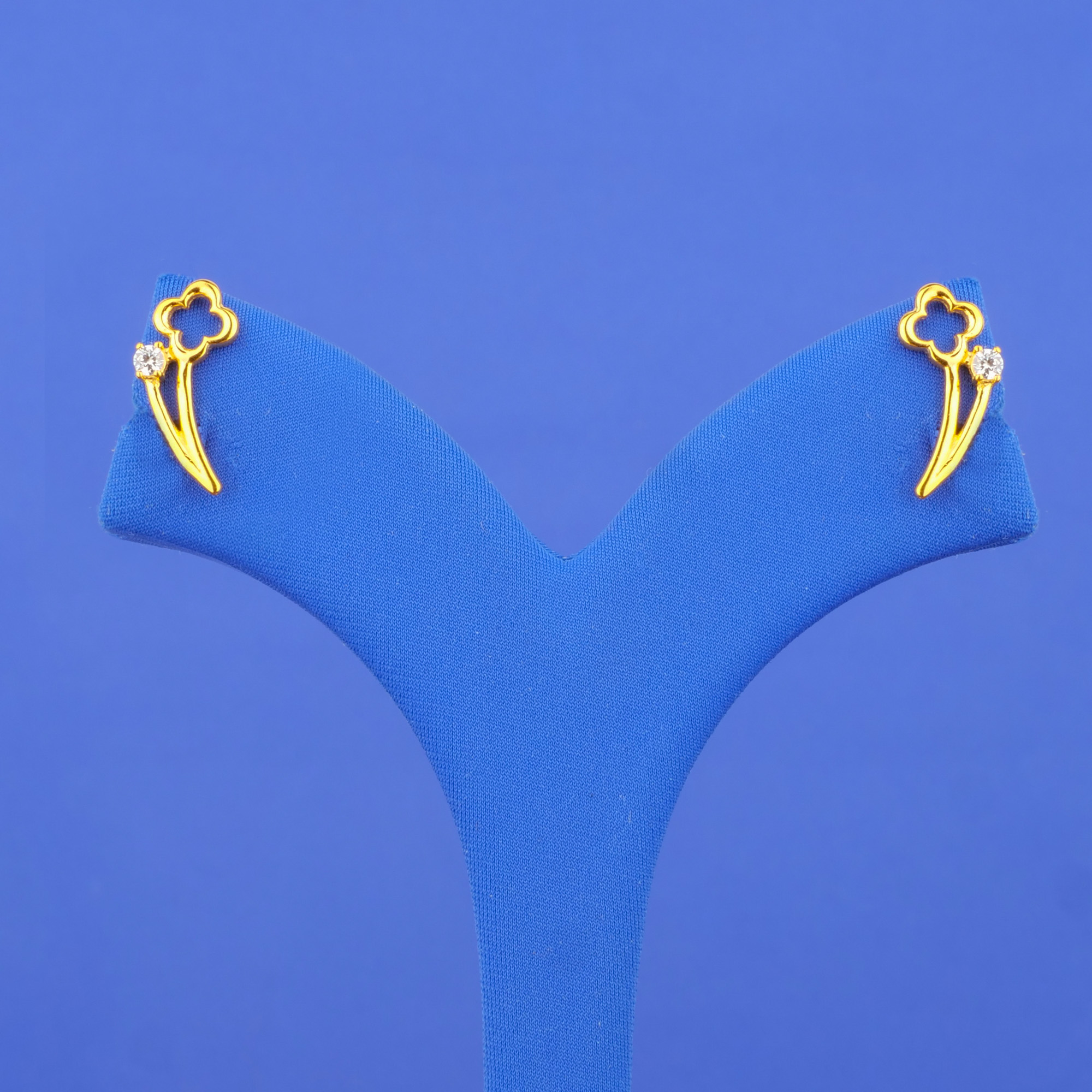 22K Gold Cubic Zirconia 'Drop' Earrings