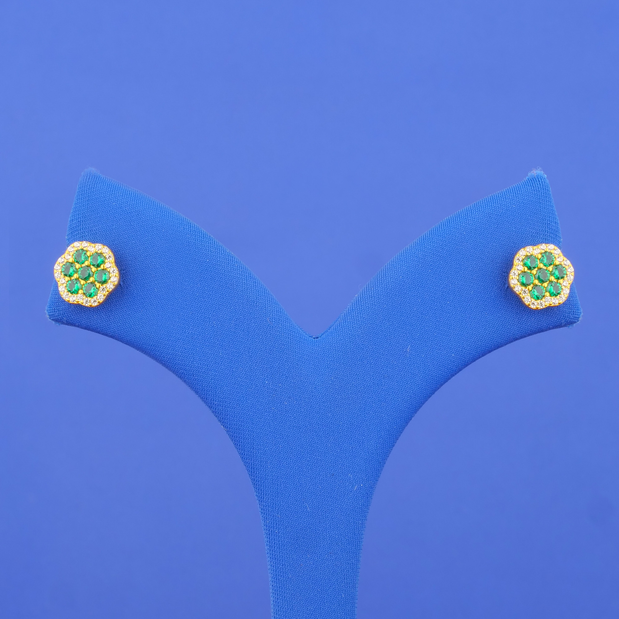 22K Gold Cubic Zirconia/Colored Stone Earrings