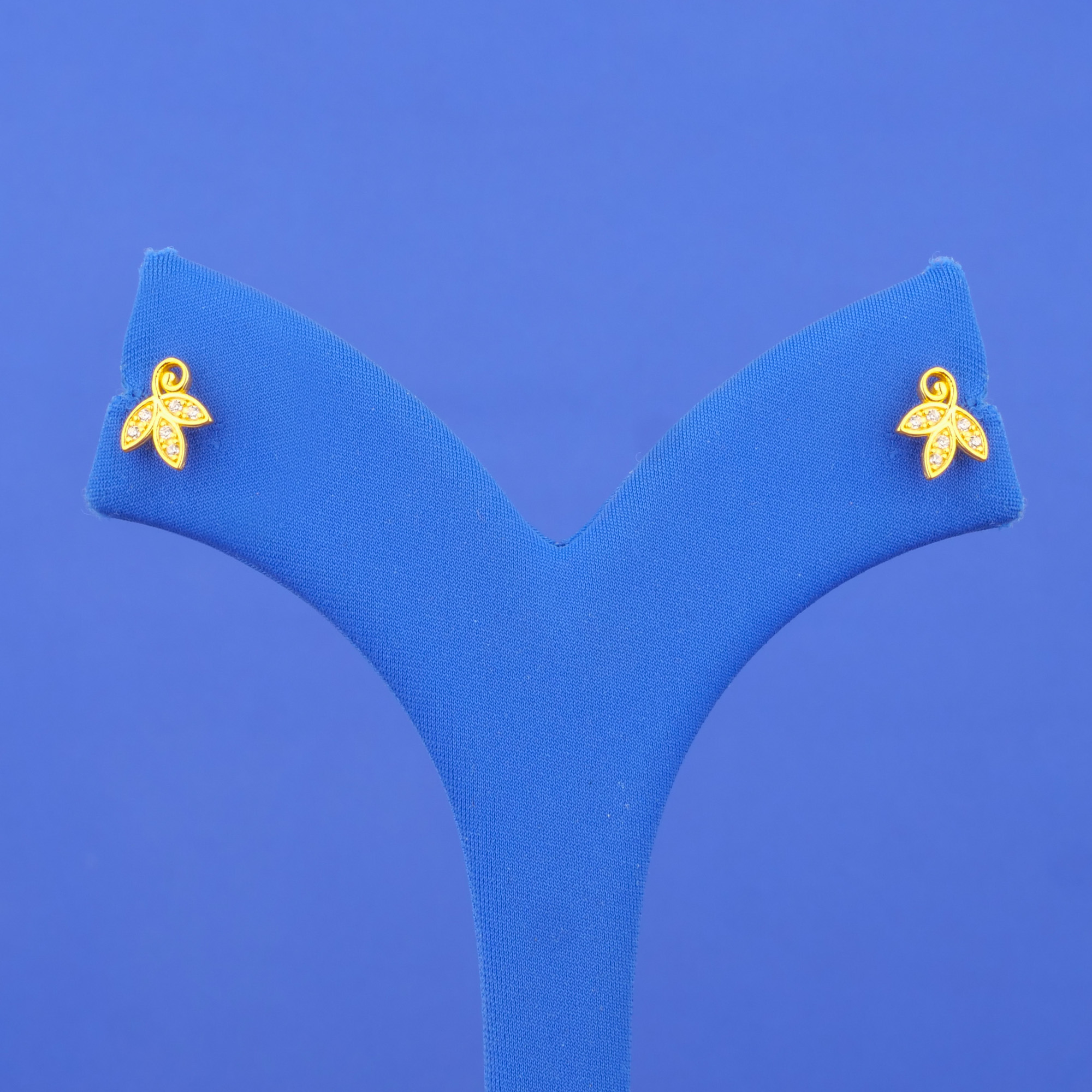 Twenty-Two Karat Gold Cubic Zirconia Earrings