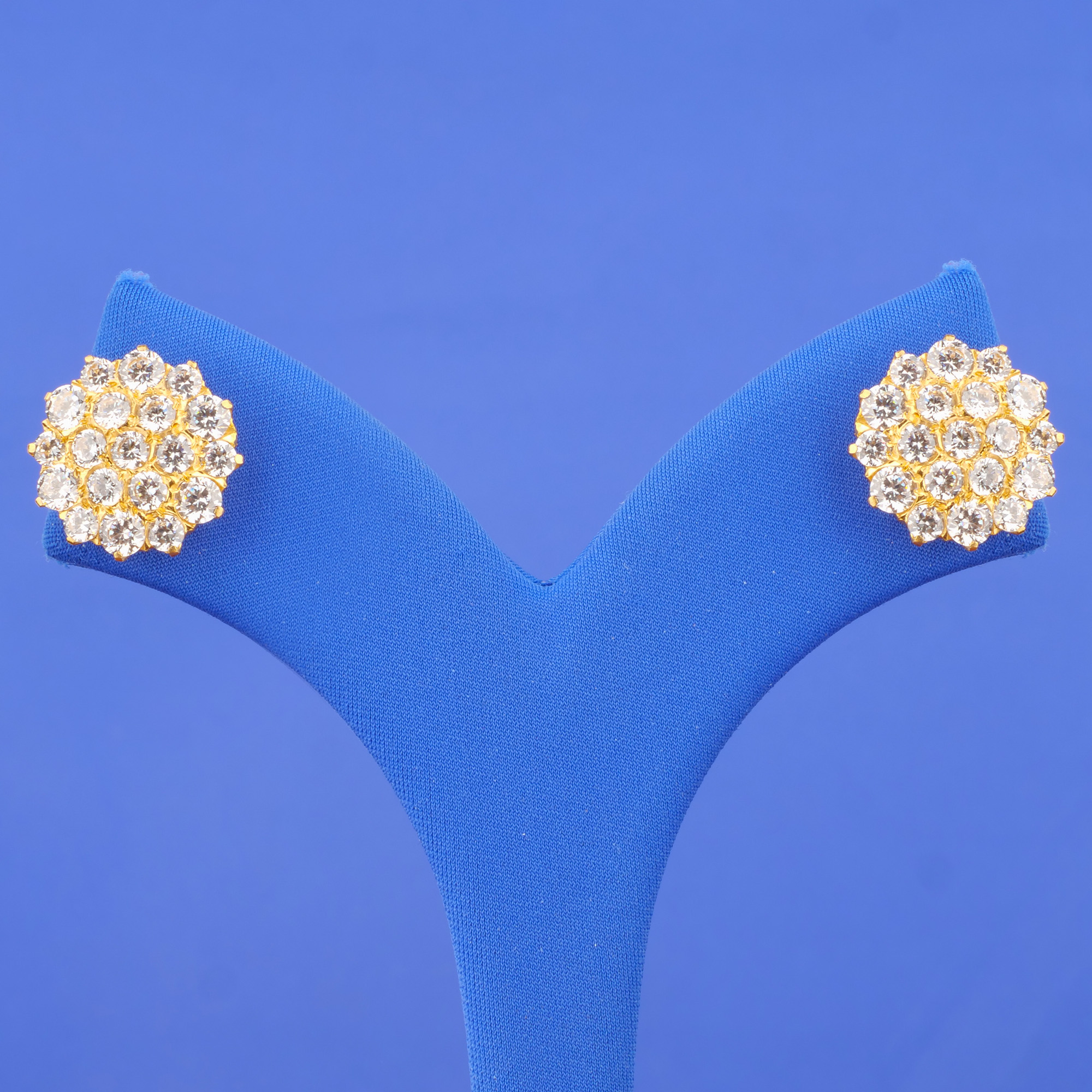 Twenty-Two Karat Gold Cubic Zirconia Earrings