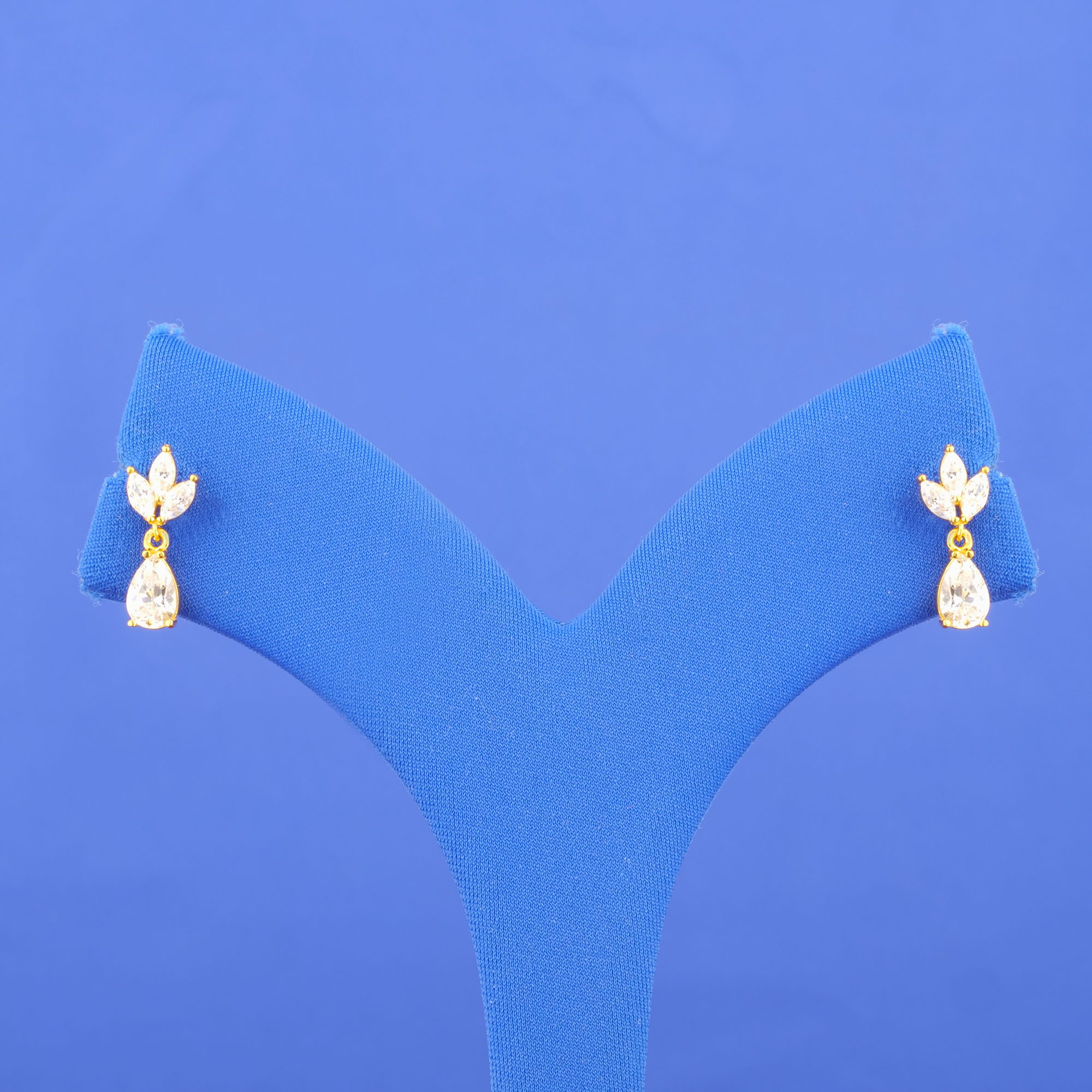22K Gold Cubic Zirconia 'Drop' Earrings
