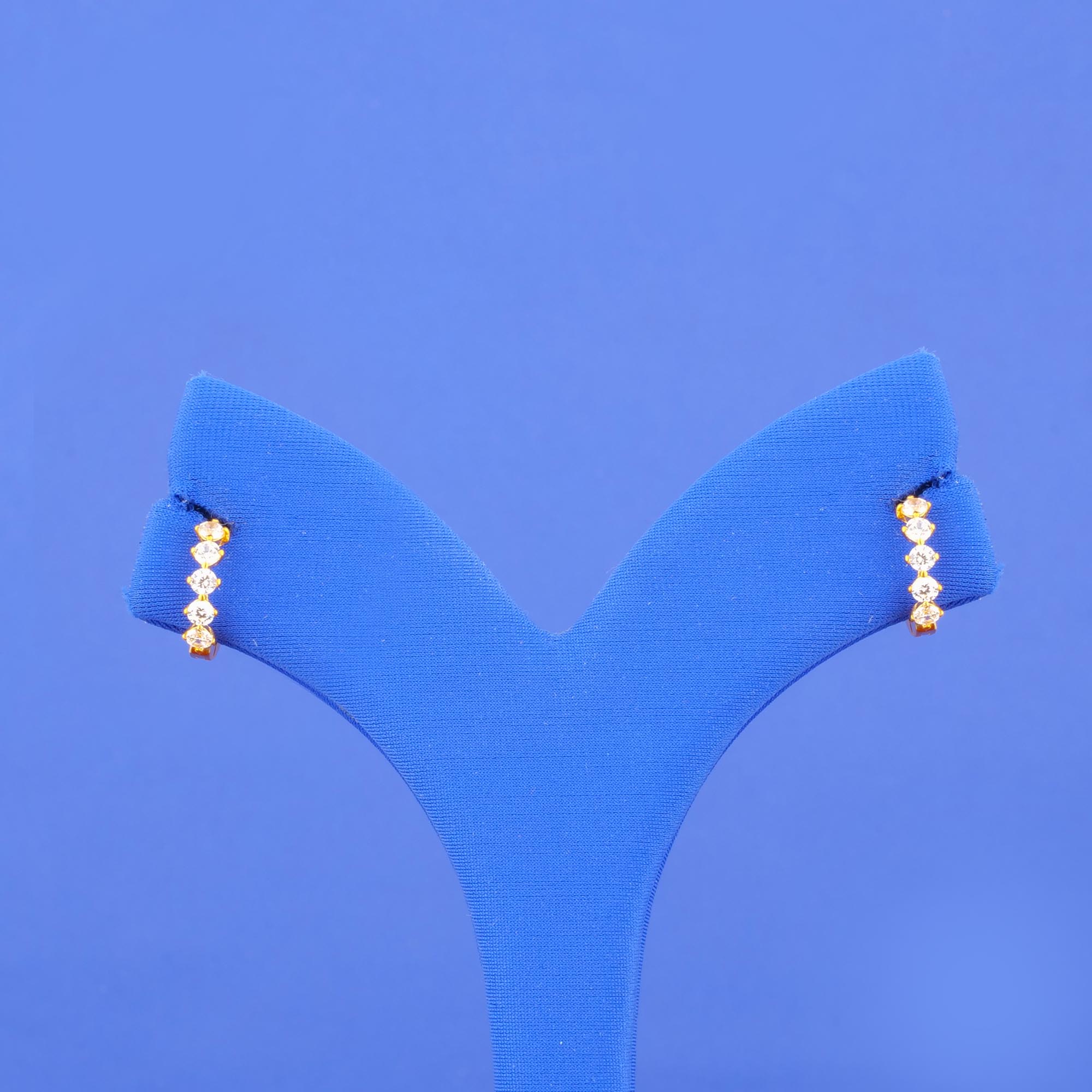 Twenty-Two Karat Gold Cubic Zirconia Earrings (C)