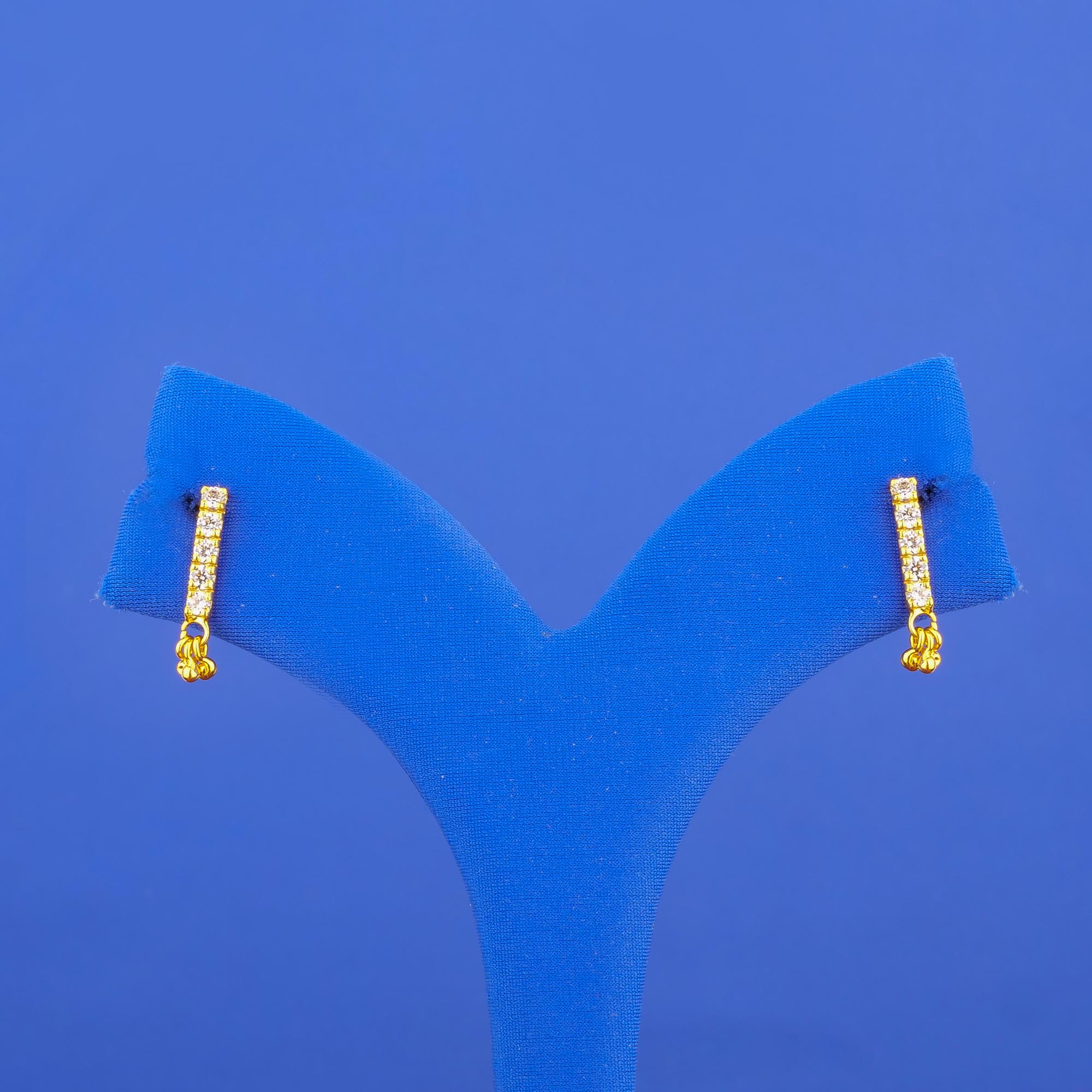 Twenty-Two Karat Gold Cubic Zirconia Earrings