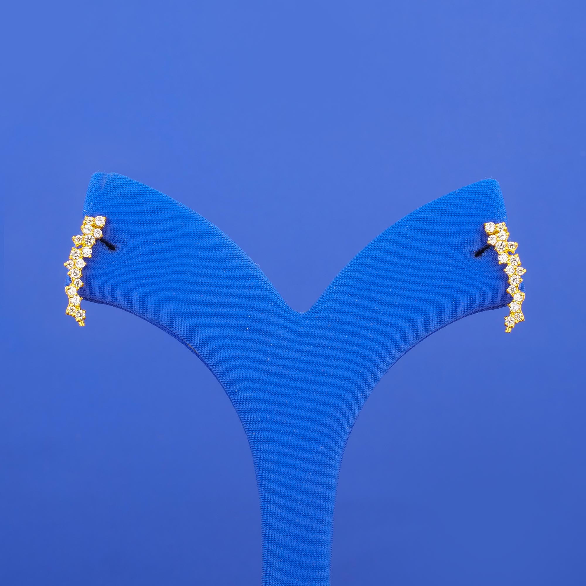 Twenty-Two Karat Gold Cubic Zirconia 'Climber' Earrings