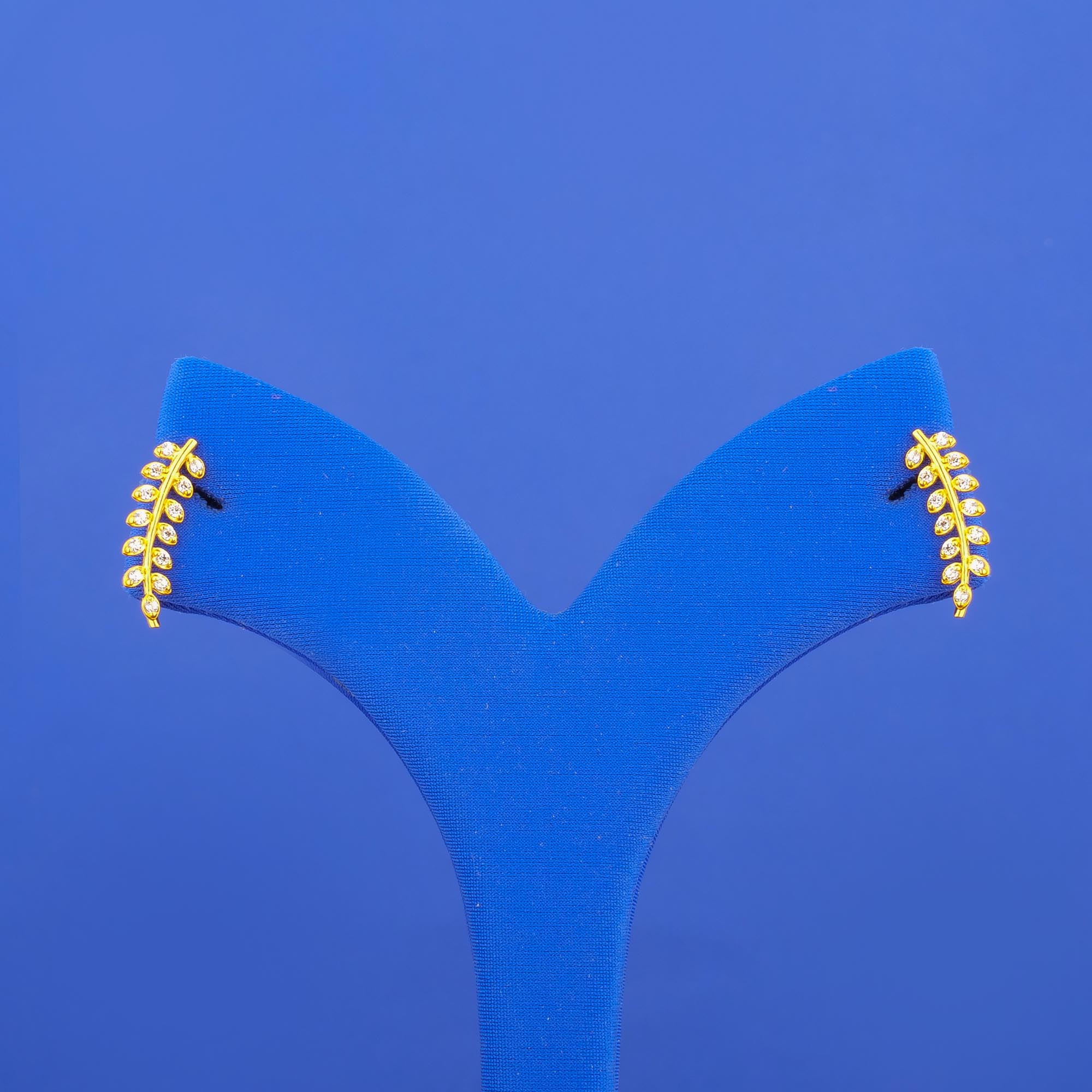 Twenty-Two Karat Gold Cubic Zirconia 'Climber' Earrings