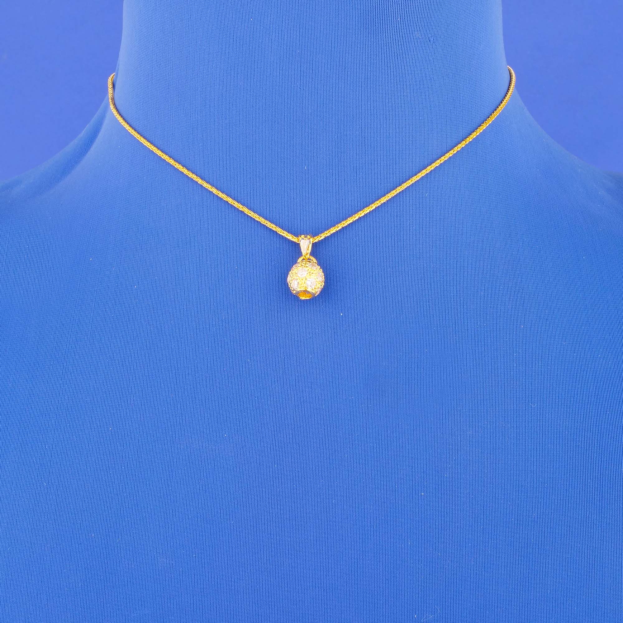 22K Baby Gold Cubic Zirconia Necklace